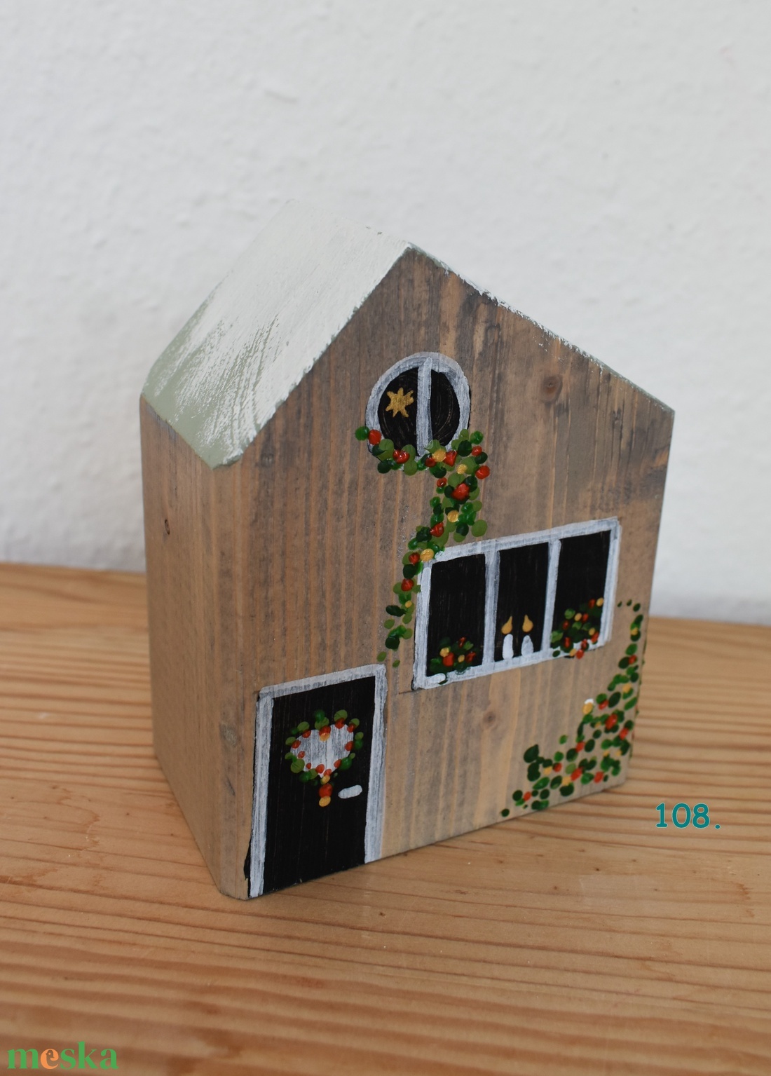 karácsonyi dekorházikó 0108 - karácsony - karácsonyi lakásdekoráció - karácsonyi falu, házikó - Meska.hu