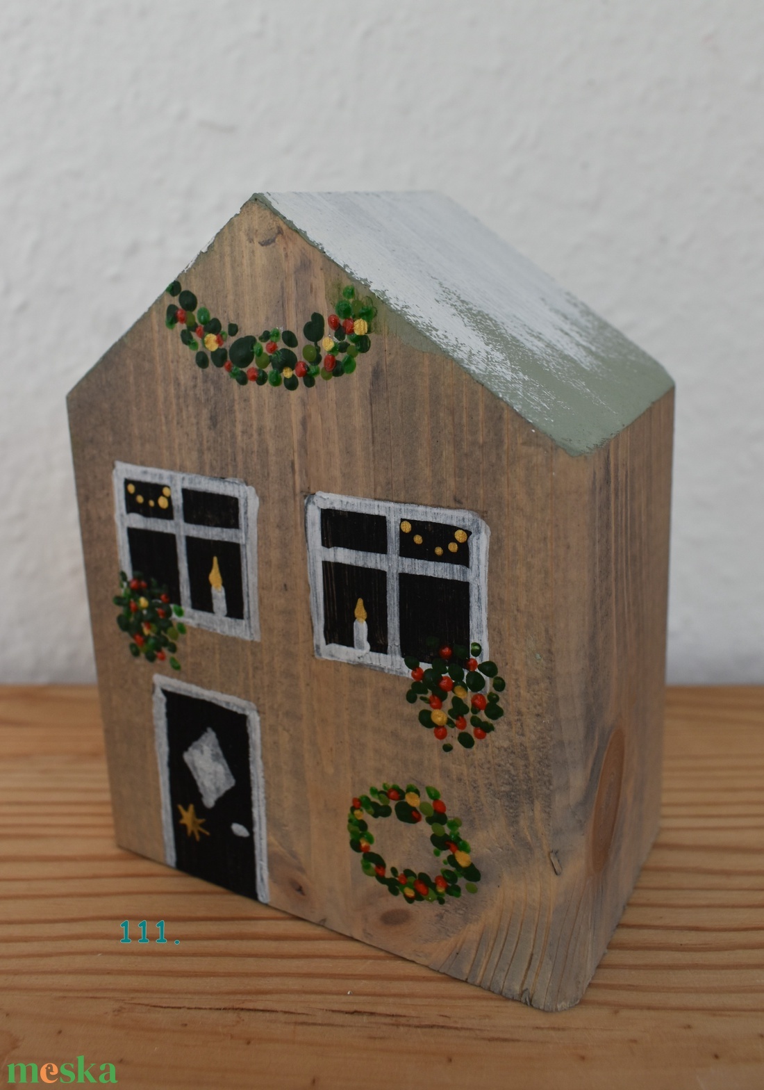karácsonyi dekorházikó 0111 - karácsony - karácsonyi lakásdekoráció - karácsonyi falu, házikó - Meska.hu