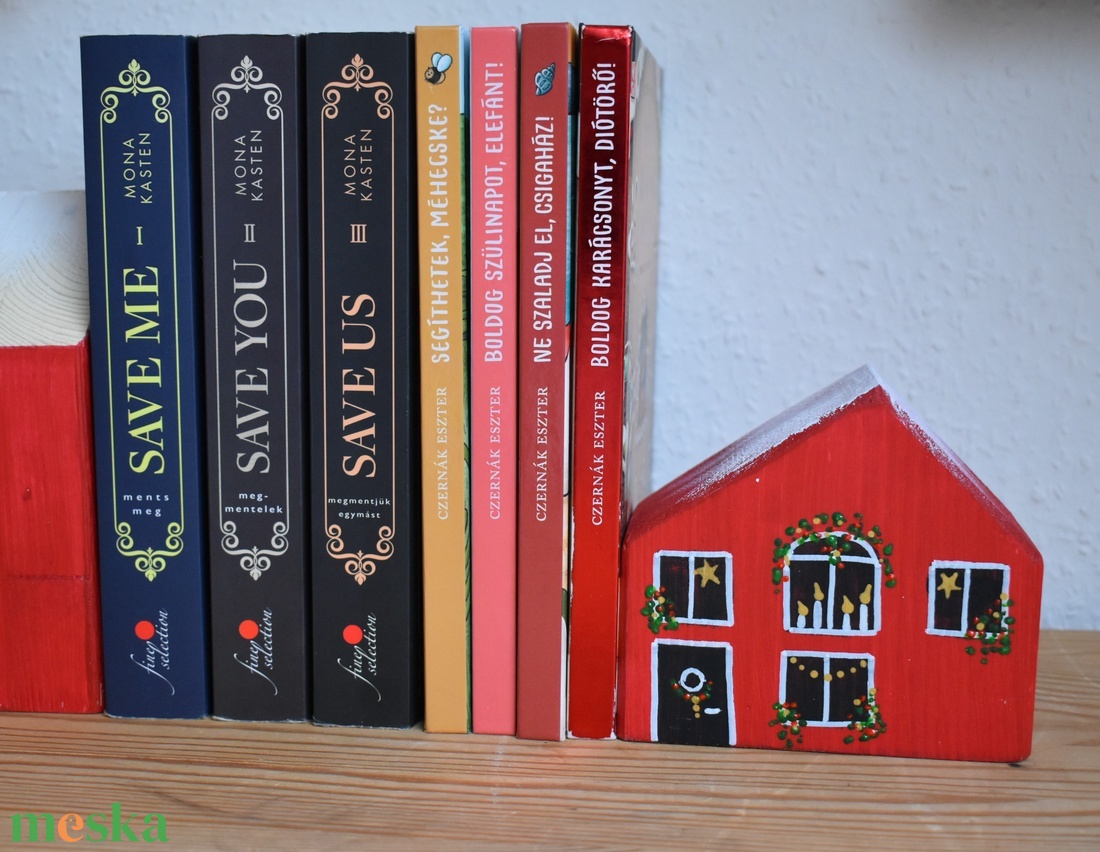 karácsonyi dekorházikó piros 0118 - karácsony - karácsonyi lakásdekoráció - karácsonyi falu, házikó - Meska.hu