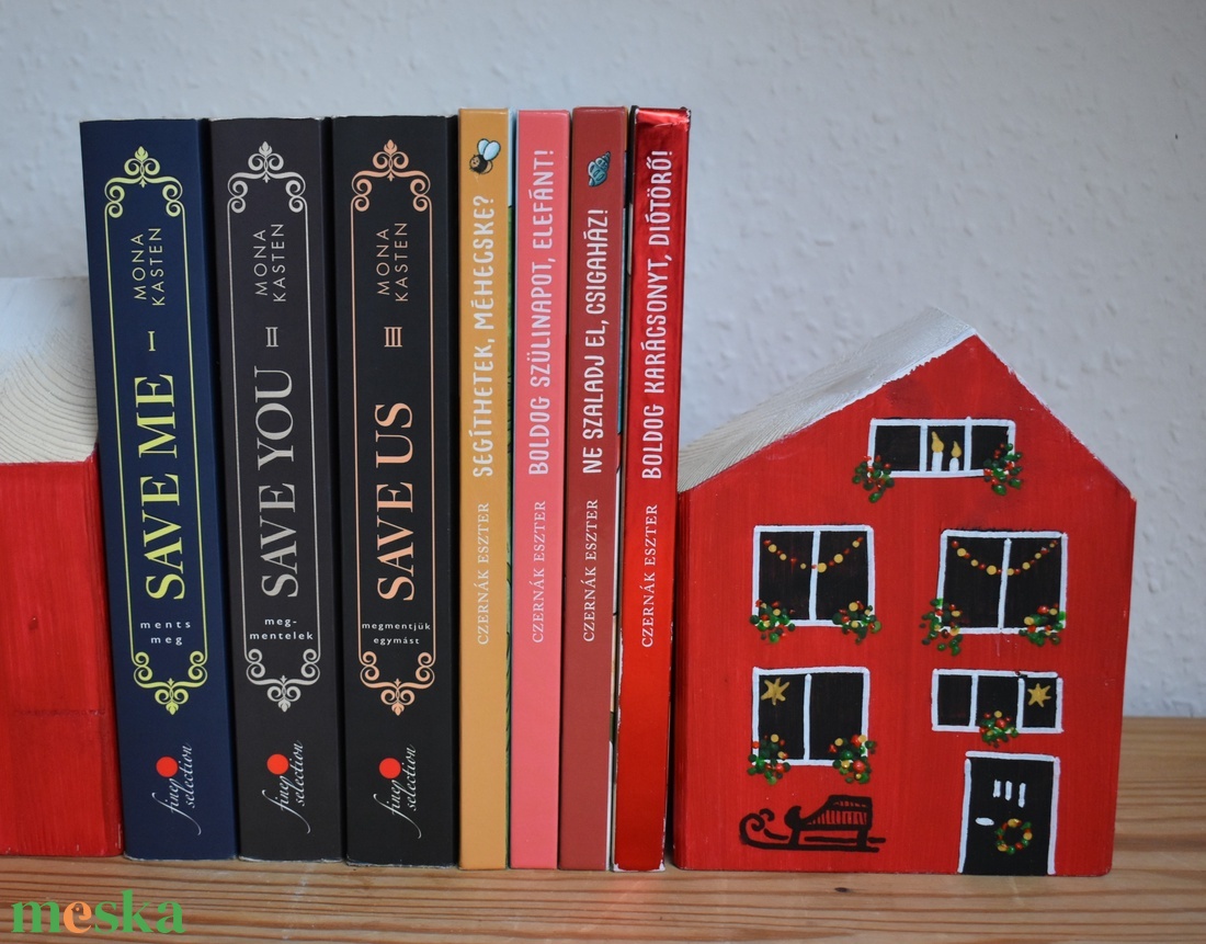 karácsonyi dekorházikó piros 0120 - karácsony - karácsonyi lakásdekoráció - karácsonyi falu, házikó - Meska.hu