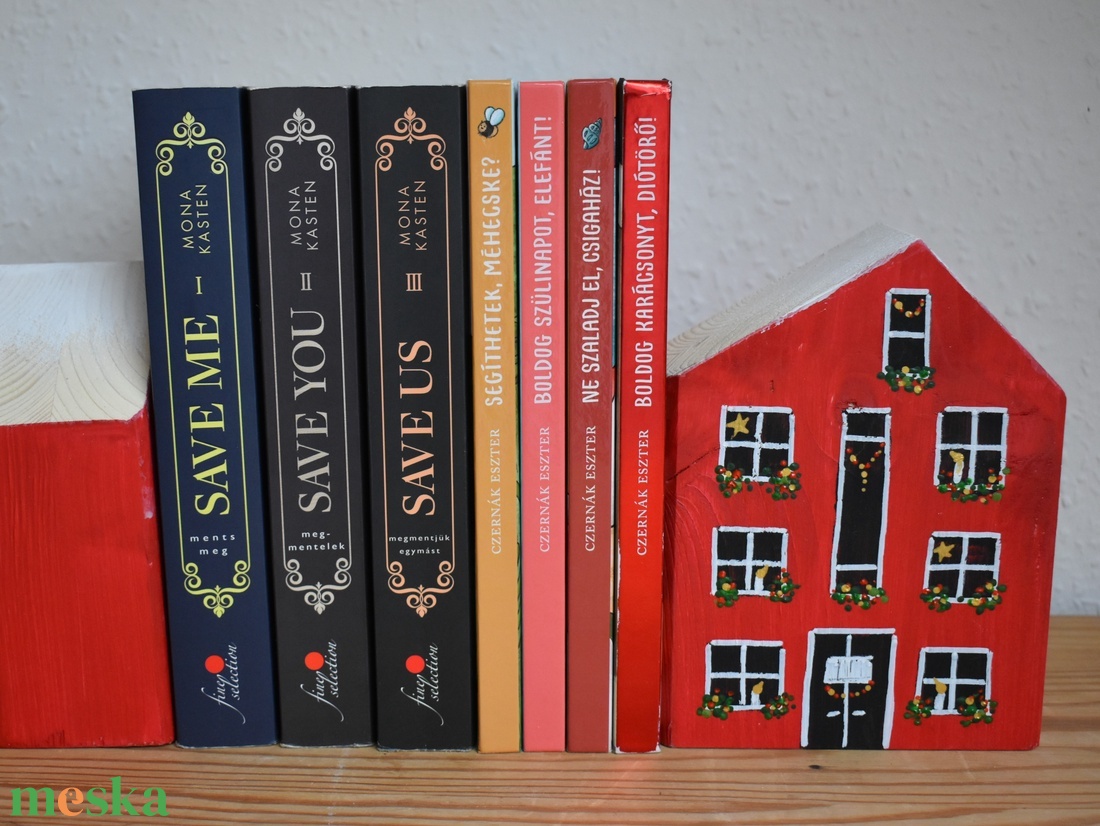 karácsonyi dekorházikó piros 0121 - karácsony - karácsonyi lakásdekoráció - karácsonyi falu, házikó - Meska.hu