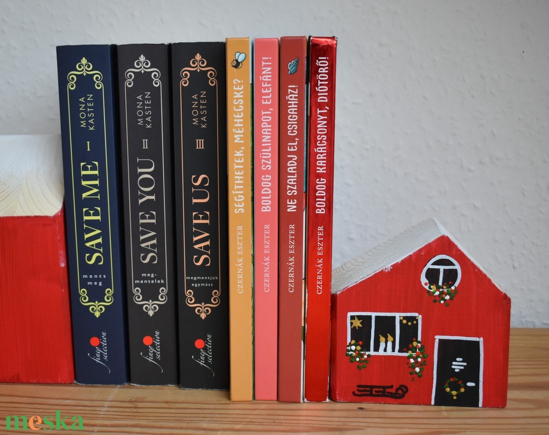 karácsonyi dekorházikó piros 0128 - karácsony - karácsonyi lakásdekoráció - karácsonyi falu, házikó - Meska.hu