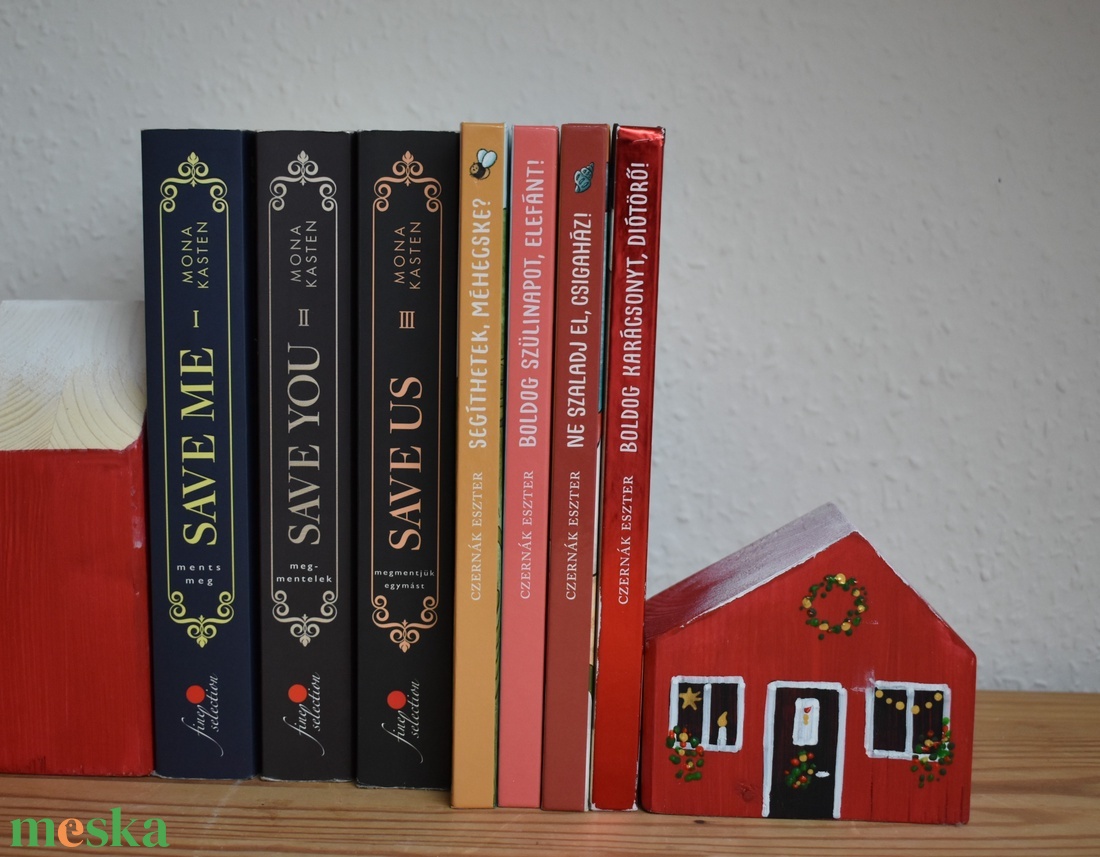 karácsonyi dekorházikó piros 0129 - karácsony - karácsonyi lakásdekoráció - karácsonyi falu, házikó - Meska.hu