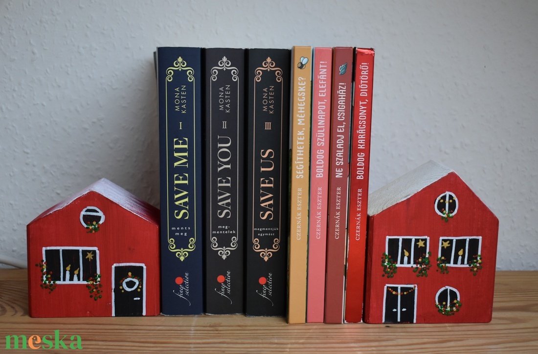 karácsonyi dekorházikó párban piros 0126 és 0127 - karácsony - karácsonyi lakásdekoráció - karácsonyi falu, házikó - Meska.hu