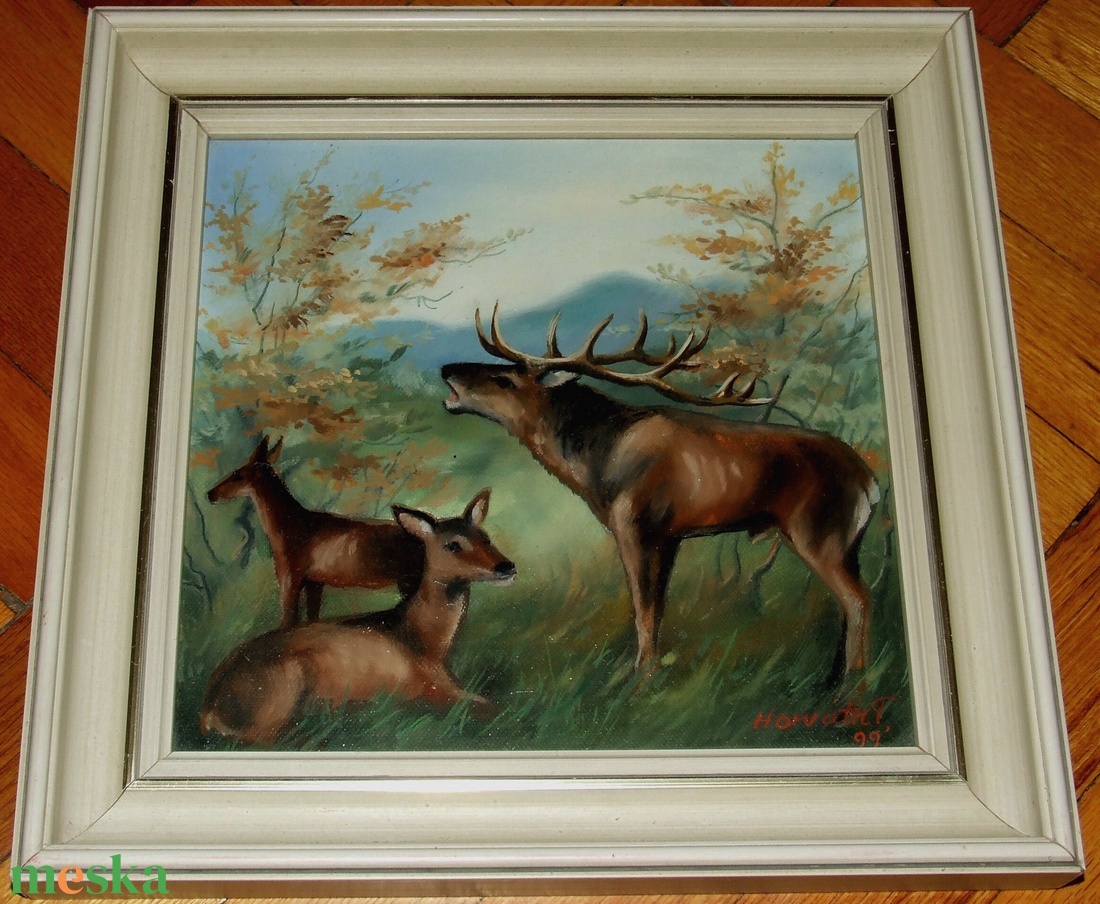 Szarvasok, olajfestmény - művészet - festmény - olajfestmény - Meska.hu