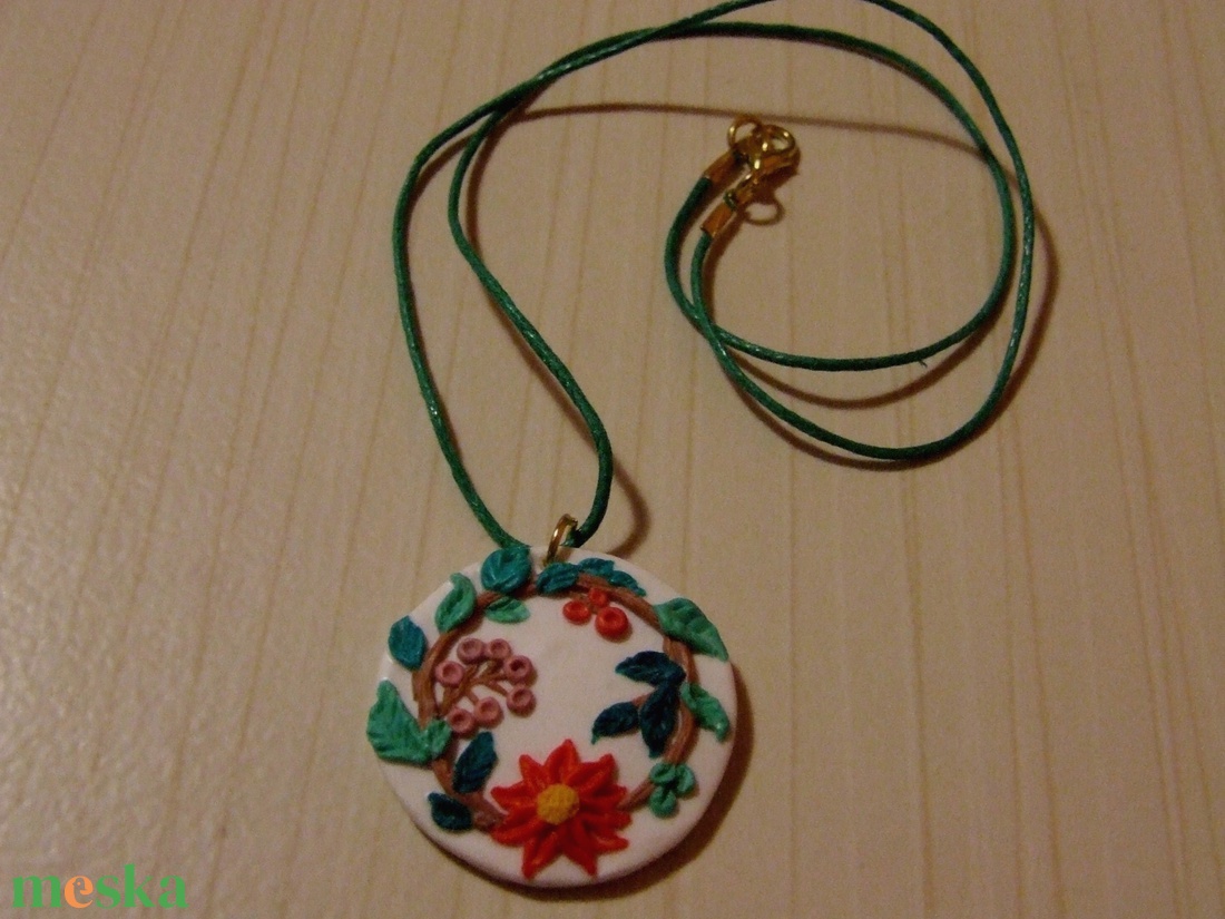 Virágos, leveles nyaklánc - ékszer - nyaklánc - medálos nyaklánc - Meska.hu