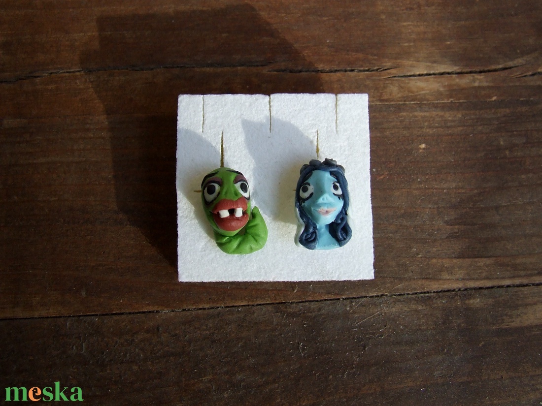 Corpse Bride fülbevaló - esküvő - ékszer - fülbevaló - Meska.hu