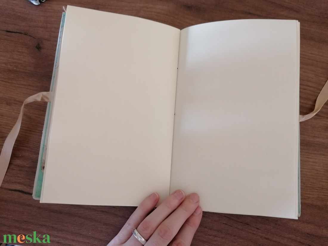 Kézzel fűzött vintage stílusú napló merített papírral - otthon & lakás - papír írószer - jegyzetfüzet & napló - Meska.hu
