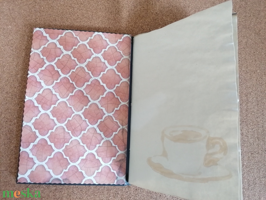 Kézzel fűzött napló kávéval festett lapokkal  - otthon & lakás - papír írószer - jegyzetfüzet & napló - Meska.hu