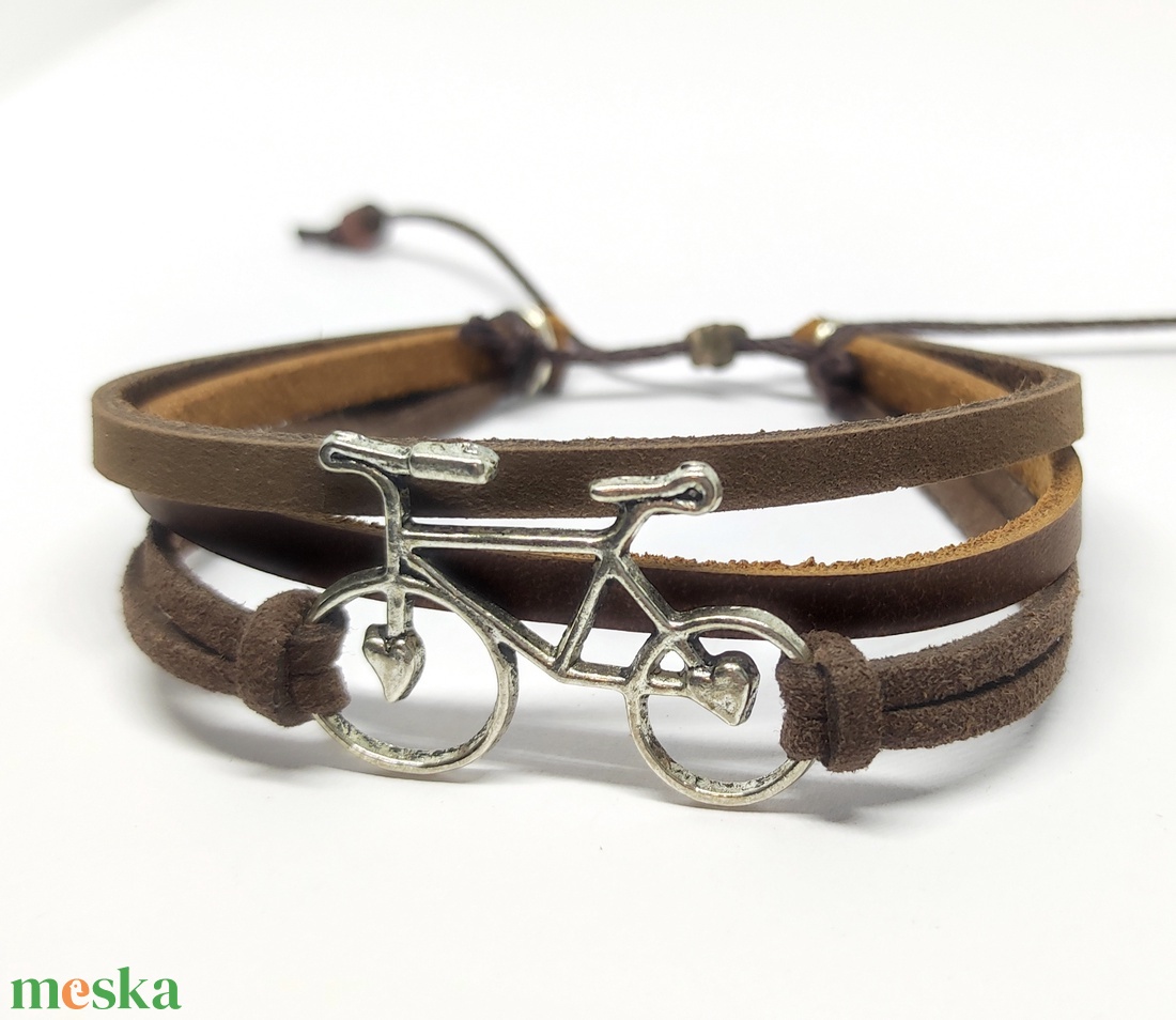 Biciklis karkötő - ékszer - karkötő - karkötő medállal - Meska.hu