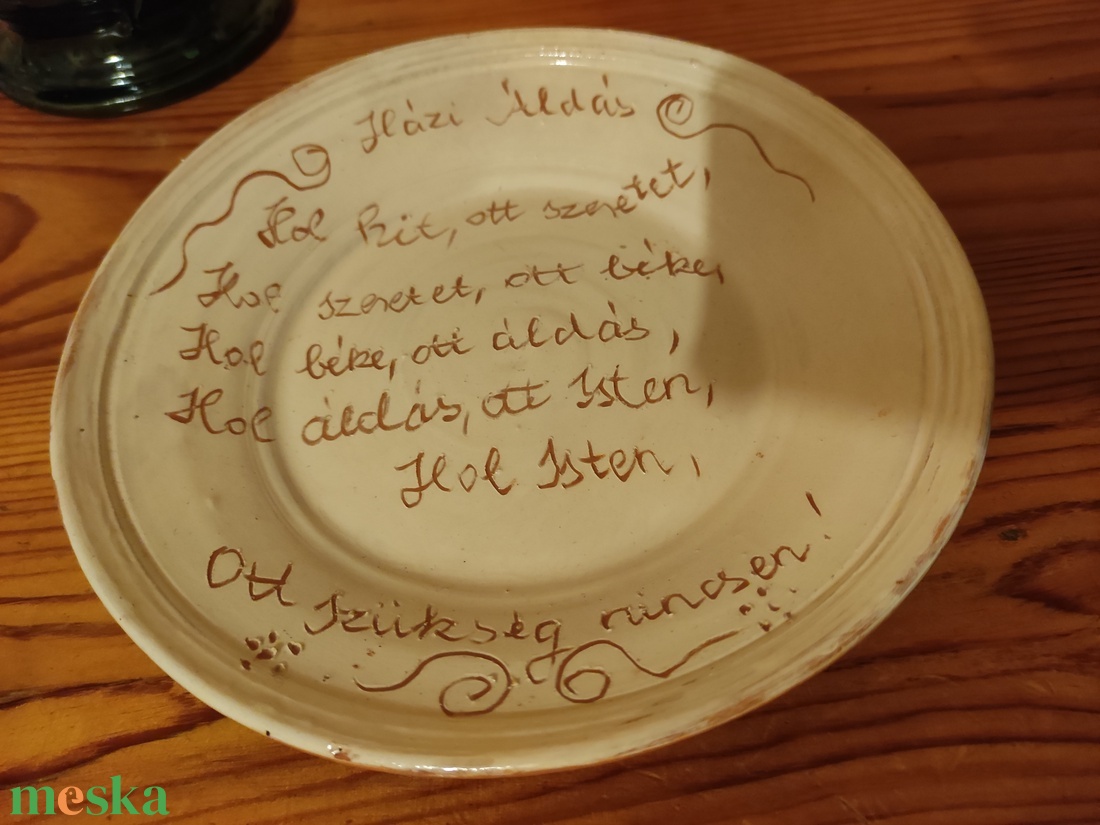 Házi áldás tányér  - karácsony - karácsonyi lakásdekoráció - karácsonyi girland, boa - Meska.hu