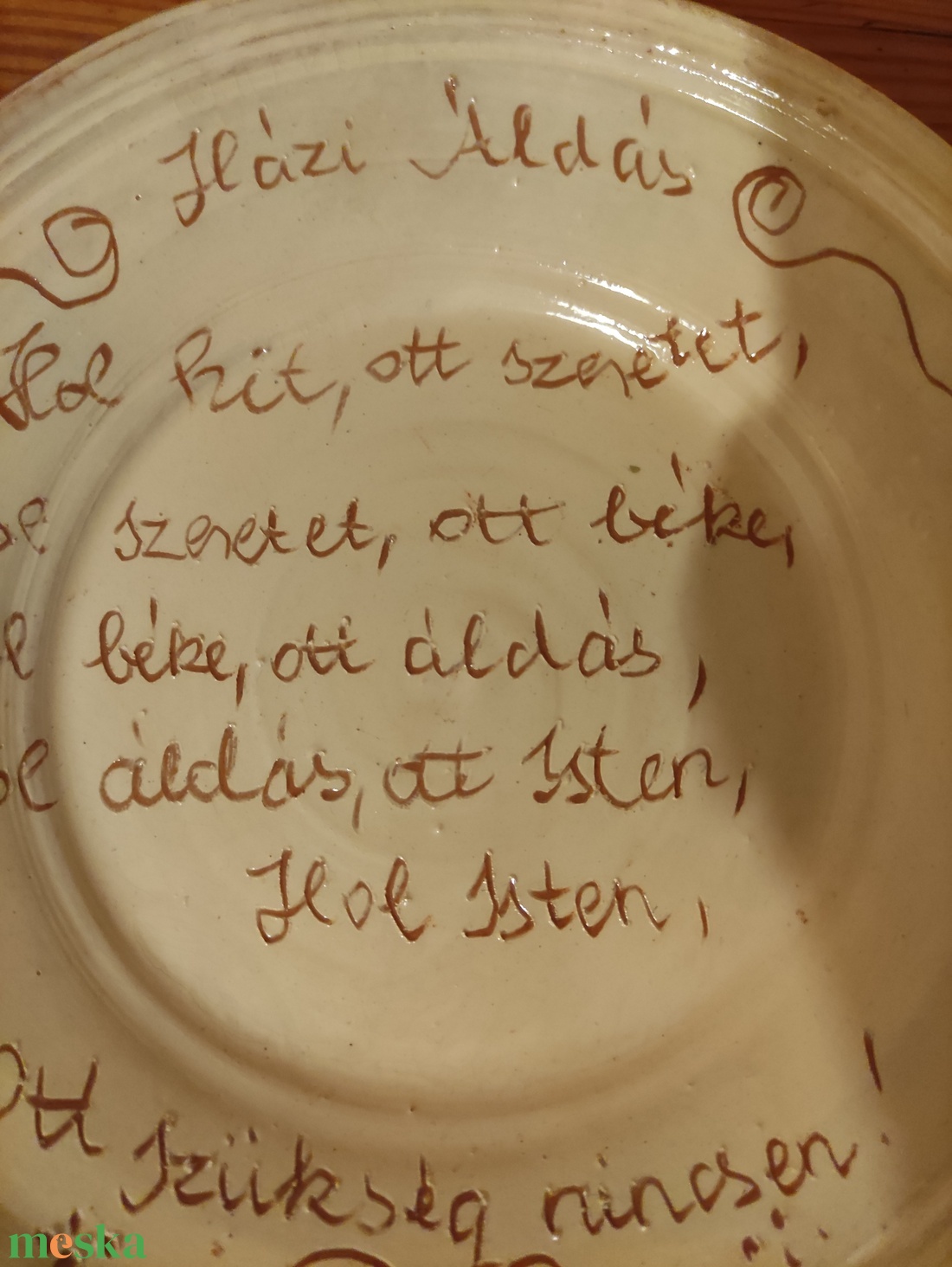 Házi áldás tányér  - karácsony - karácsonyi lakásdekoráció - karácsonyi girland, boa - Meska.hu