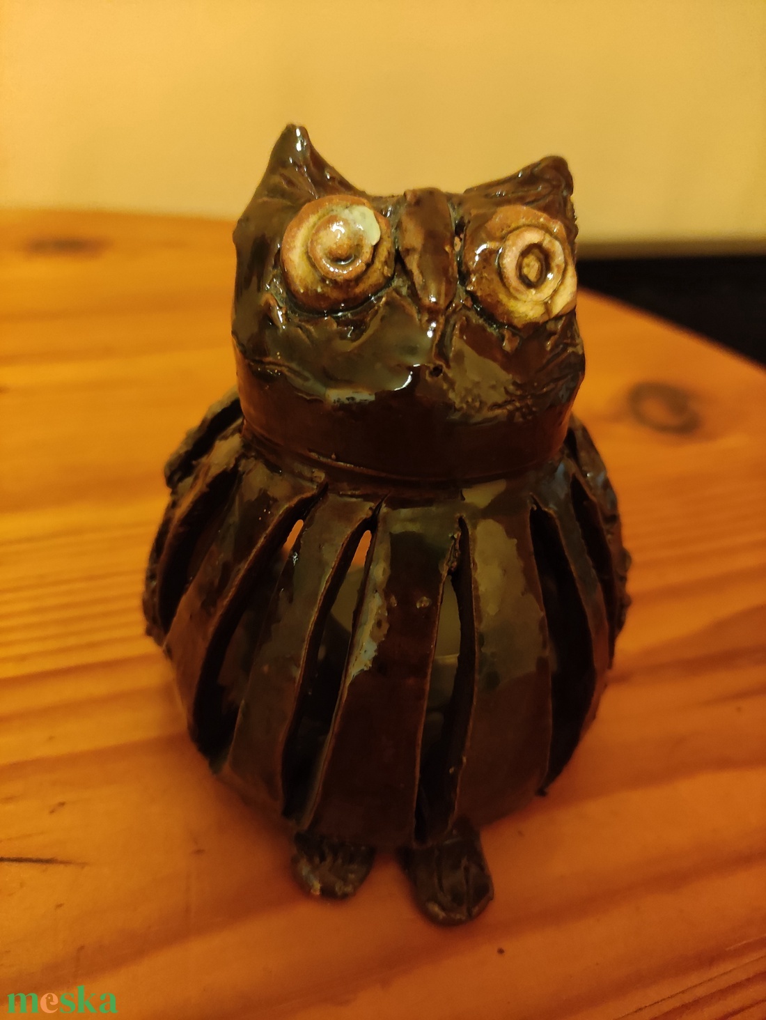 Bagoly mécses - karácsony - karácsonyi lakásdekoráció - karácsonyi illatgyertya, mécses - Meska.hu