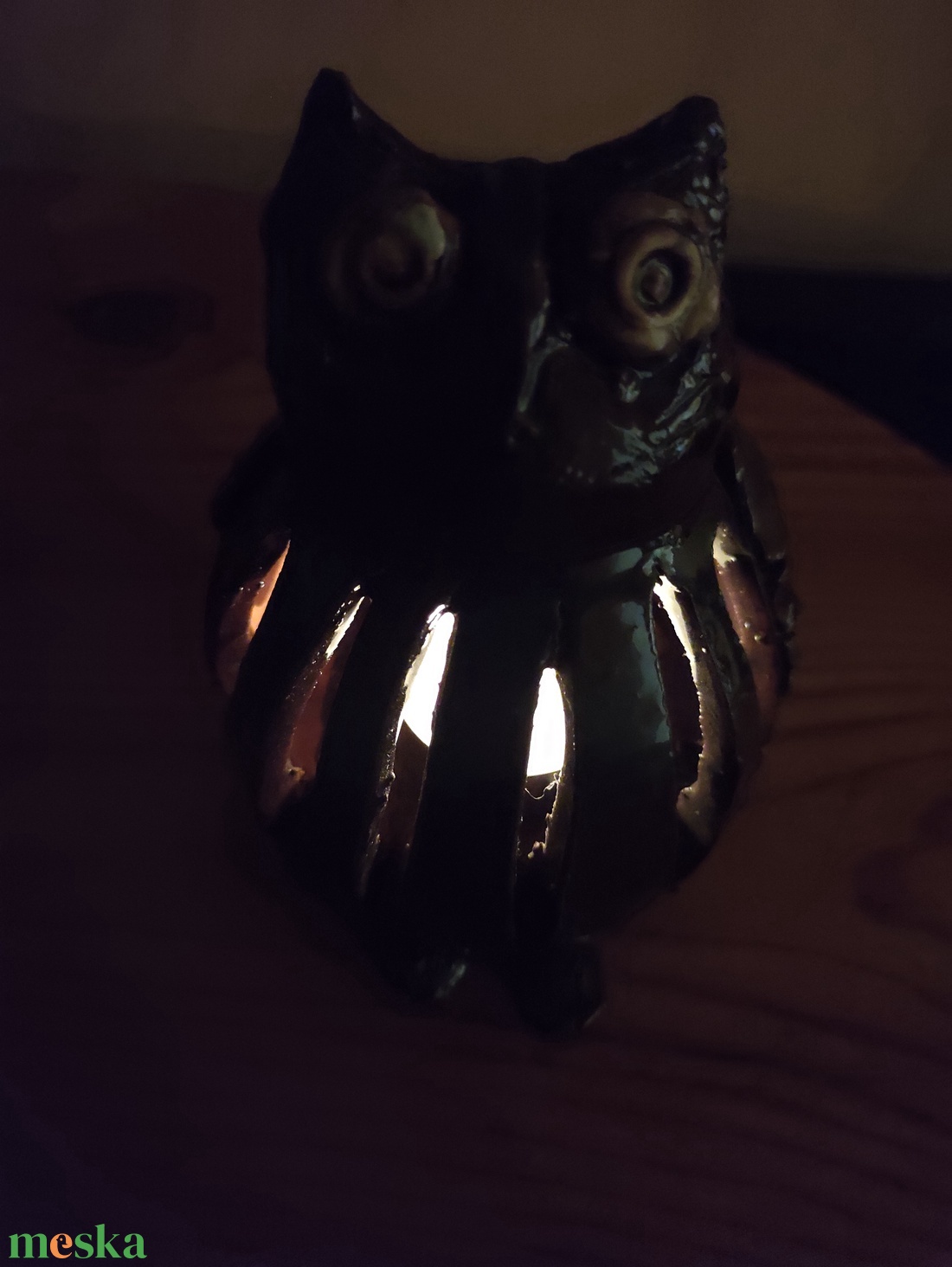 Bagoly mécses - karácsony - karácsonyi lakásdekoráció - karácsonyi illatgyertya, mécses - Meska.hu