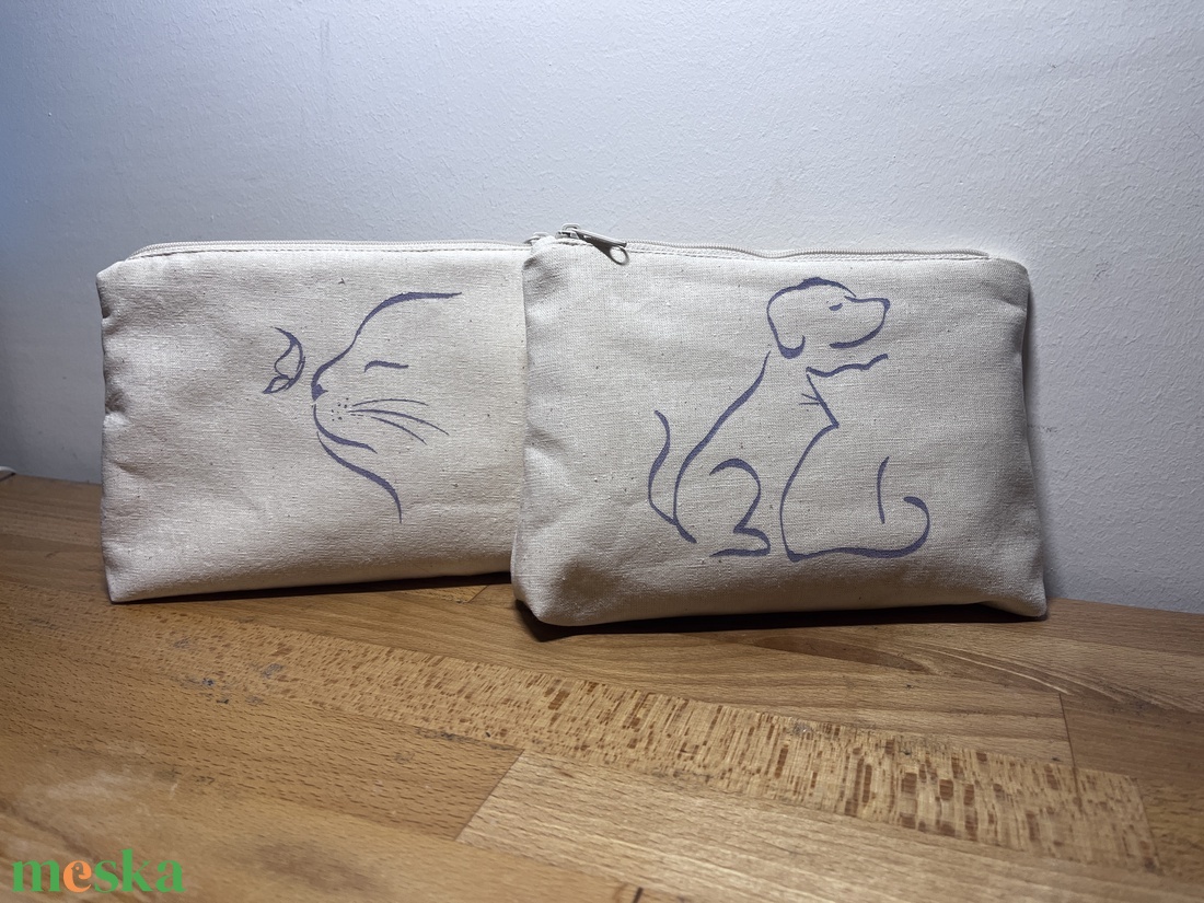 Kutya-macska mintás neszesszer - táska & tok - neszesszer - Meska.hu