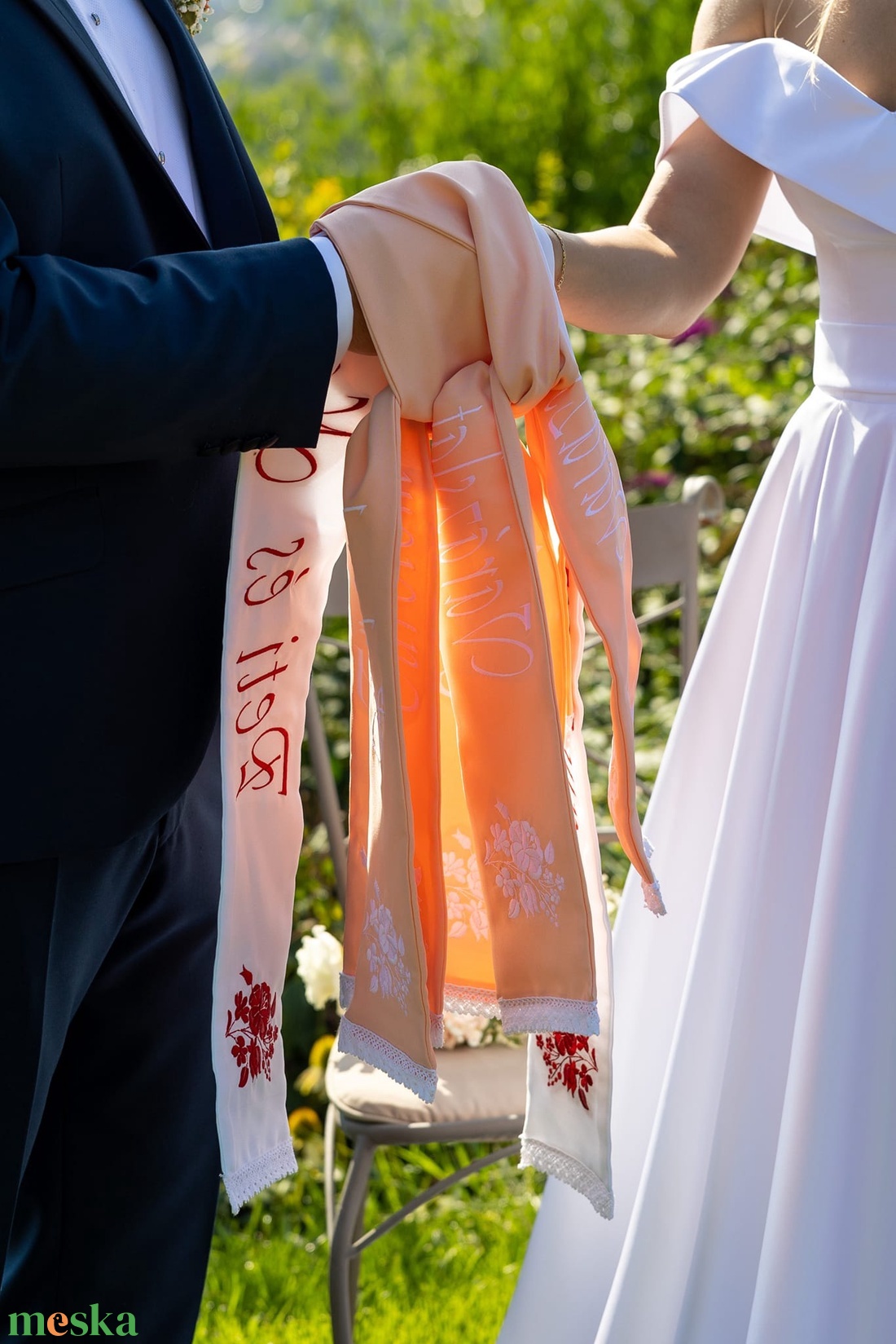 Esküvői szalag, vőfély szalag, kézfogó szalag - esküvő - dekoráció - helyszíni dekor - Meska.hu