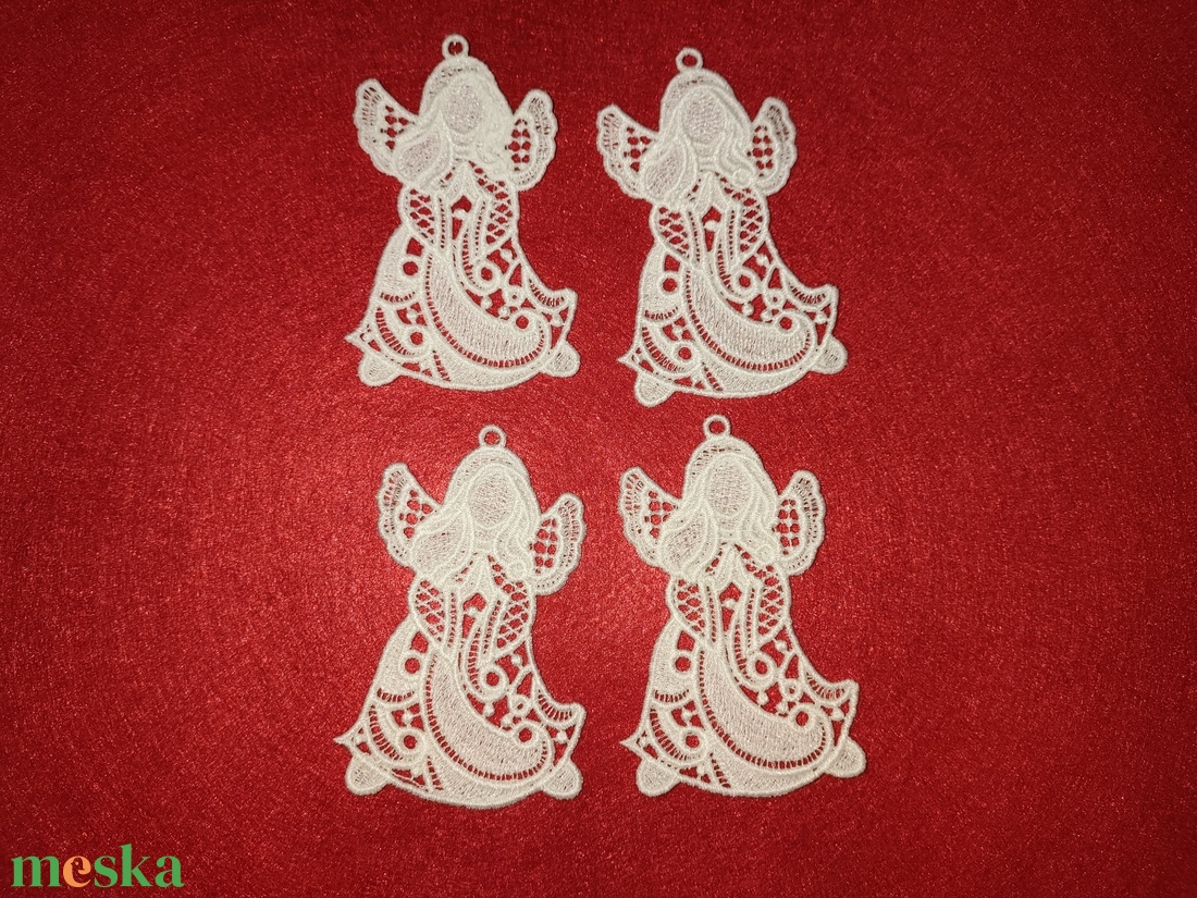 Csipke angyal, többféle, felakasztható 3. - karácsony - karácsonyi lakásdekoráció - karácsonyfadíszek - Meska.hu