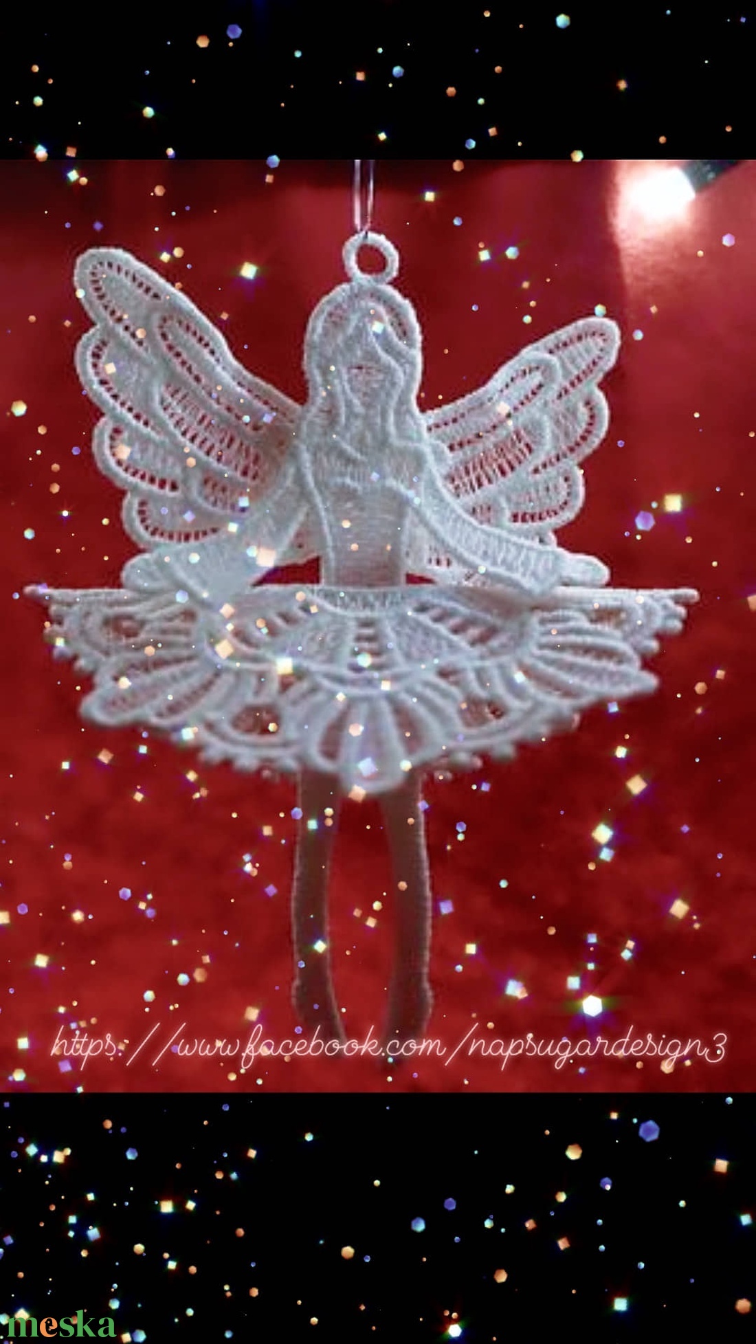 Csipke 3D angyal, többféle, felakasztható - 1. - karácsony - karácsonyi lakásdekoráció - karácsonyfadíszek - Meska.hu