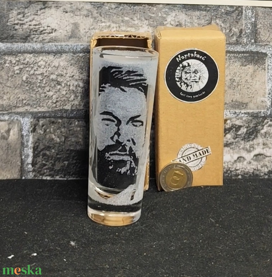 Bud Spencer 4/2 Kézzel gravírozott üveg pohár  - otthon & életmód - konyhafelszerelés, tálalás - konyhai dekoráció - konyhai dísz - Meska.hu