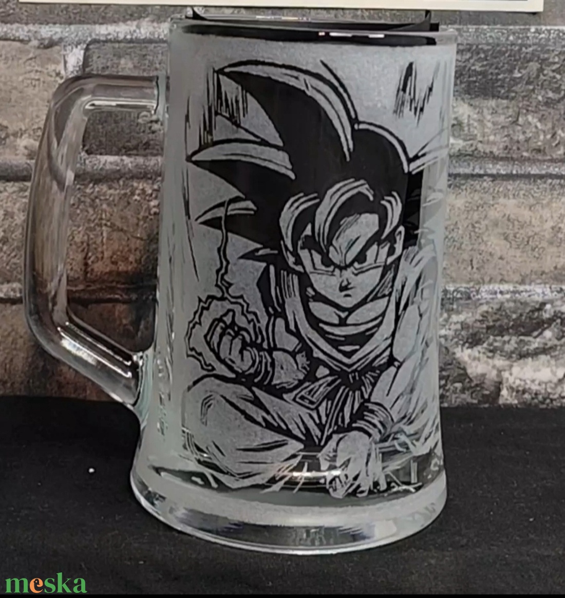 Son Goku Korsó Kézzel gravírozott üveg  - otthon & életmód - konyhafelszerelés, tálalás - italos kellékek - italtartó - Meska.hu
