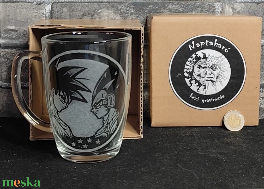 Dragonball SonGoku Vegita mintás üveg bögre  - otthon & életmód - konyhafelszerelés, tálalás - tálalás - bögre & csésze - Meska.hu