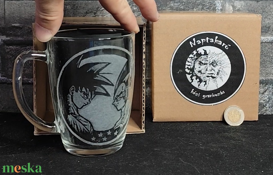 Dragonball SonGoku Vegita mintás üveg bögre  - otthon & életmód - konyhafelszerelés, tálalás - tálalás - bögre & csésze - Meska.hu