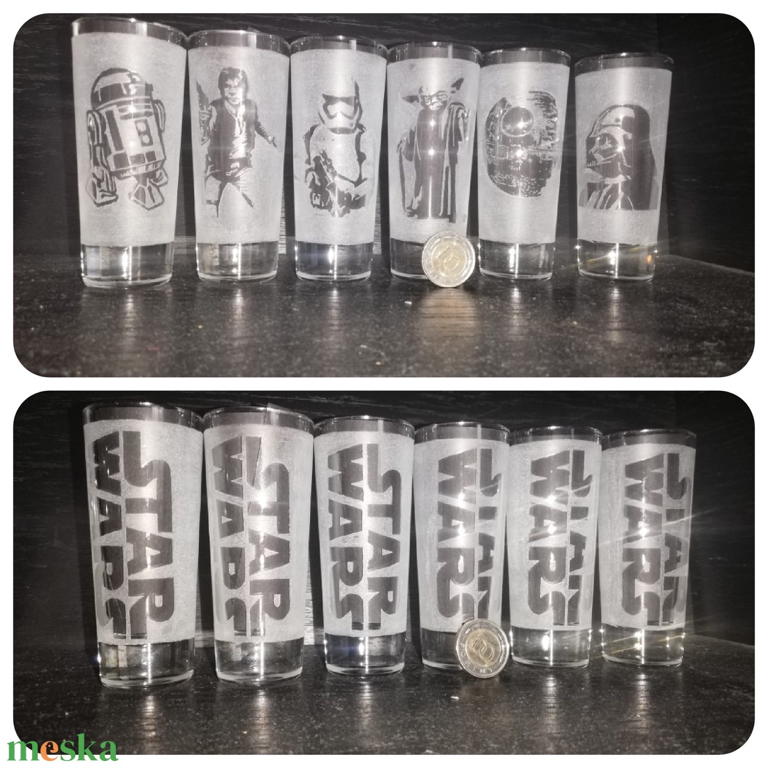 Star Wars mintás röviditalos pohár készlet  - otthon & életmód - konyhafelszerelés, tálalás - tálalás - pálinkás poharak, szettek - Meska.hu