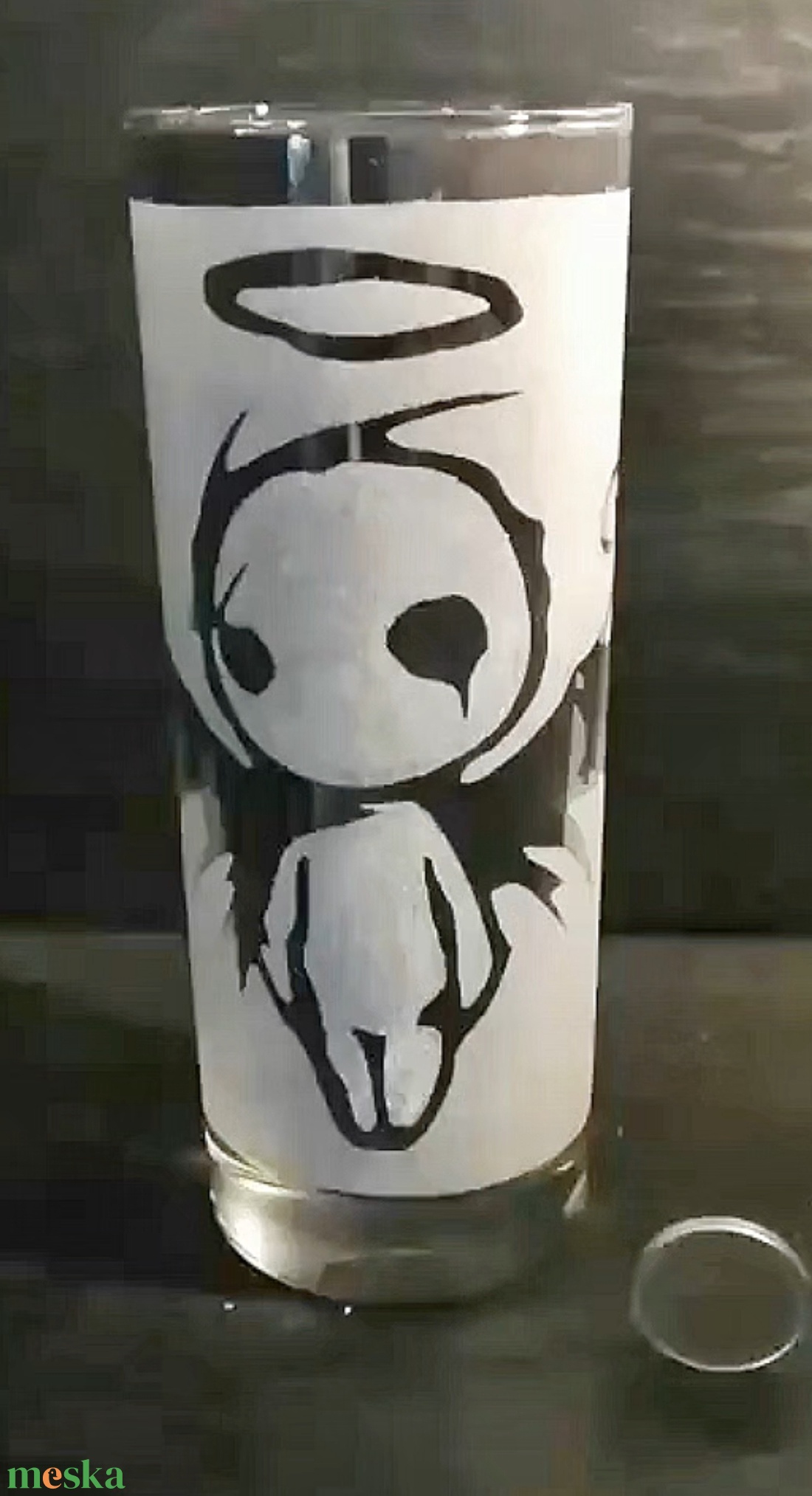 Kézzel gravírozott angyal mintás üveg pohár  - otthon & életmód - konyhafelszerelés, tálalás - tálalás - pohár - Meska.hu