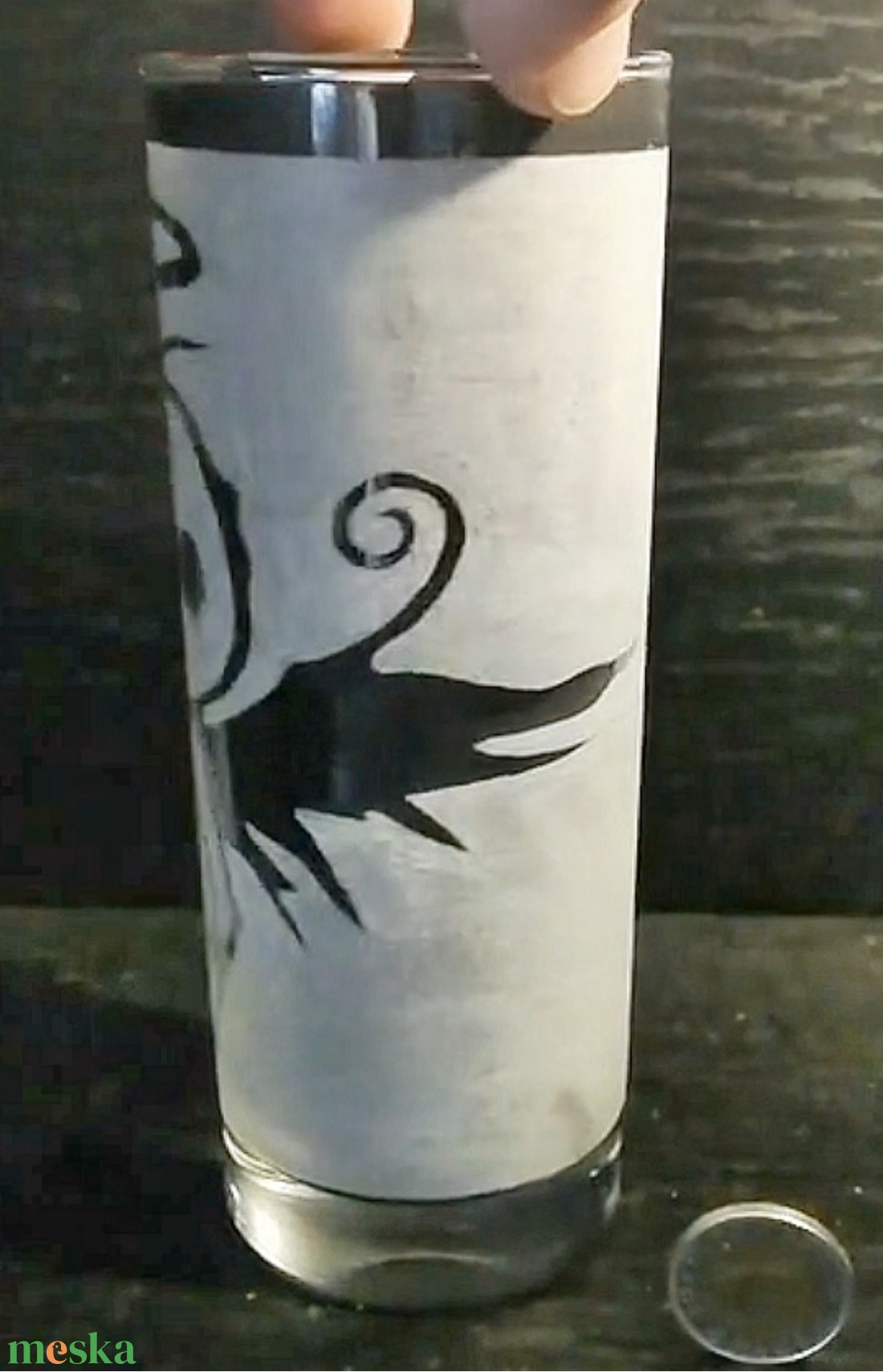 Kézzel gravírozott angyal mintás üveg pohár  - otthon & életmód - konyhafelszerelés, tálalás - tálalás - pohár - Meska.hu