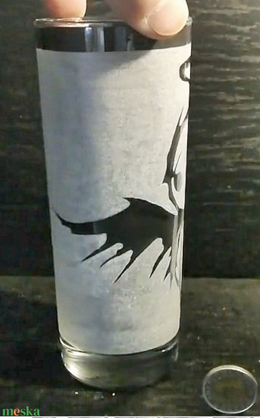 Kézzel gravírozott angyal mintás üveg pohár  - otthon & életmód - konyhafelszerelés, tálalás - tálalás - pohár - Meska.hu