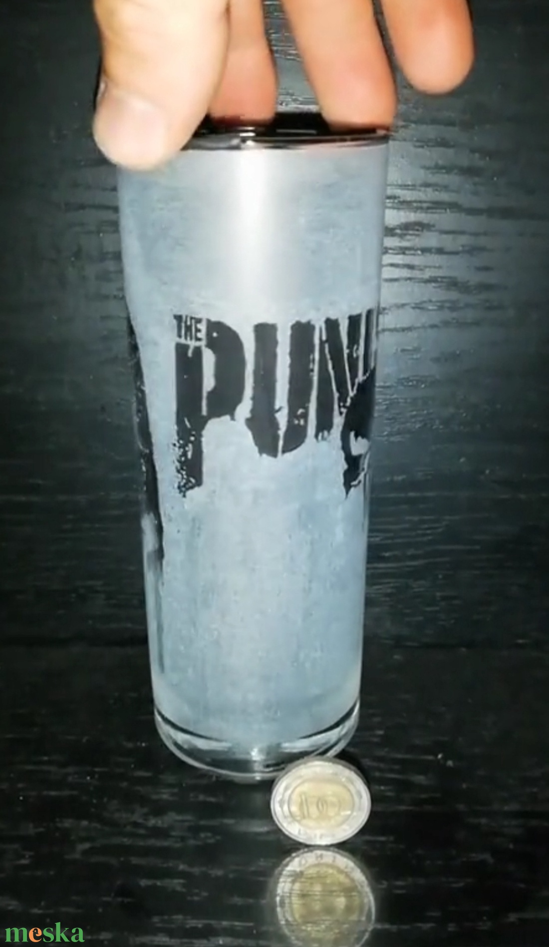  The Punisher-A Megtorló mintás üveg pohár. - otthon & életmód - konyhafelszerelés, tálalás - tálalás - pohár - Meska.hu