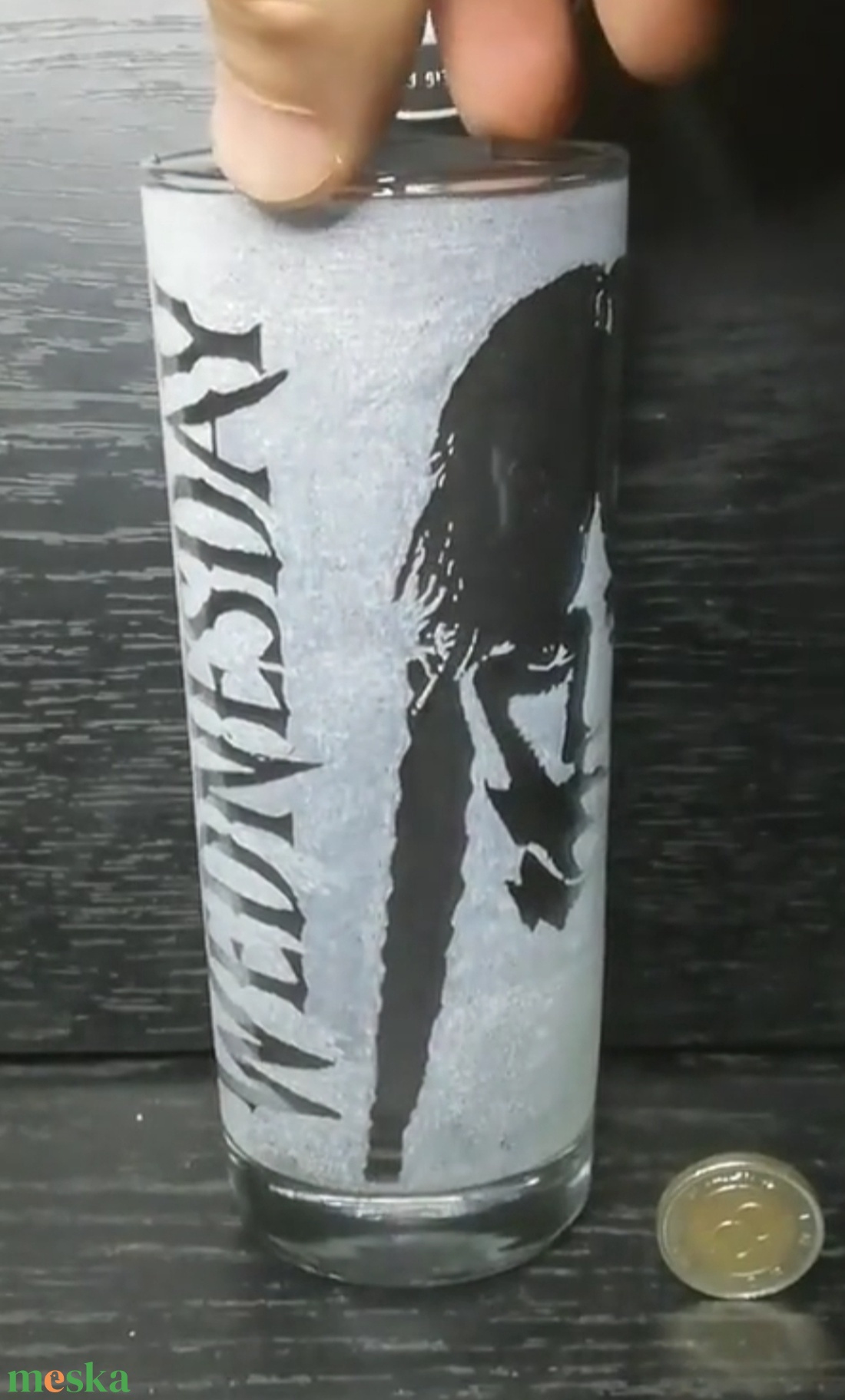 Wednesday mintás kézzel gravírozott üveg pohár  - otthon & életmód - konyhafelszerelés, tálalás - tálalás - pohár - Meska.hu