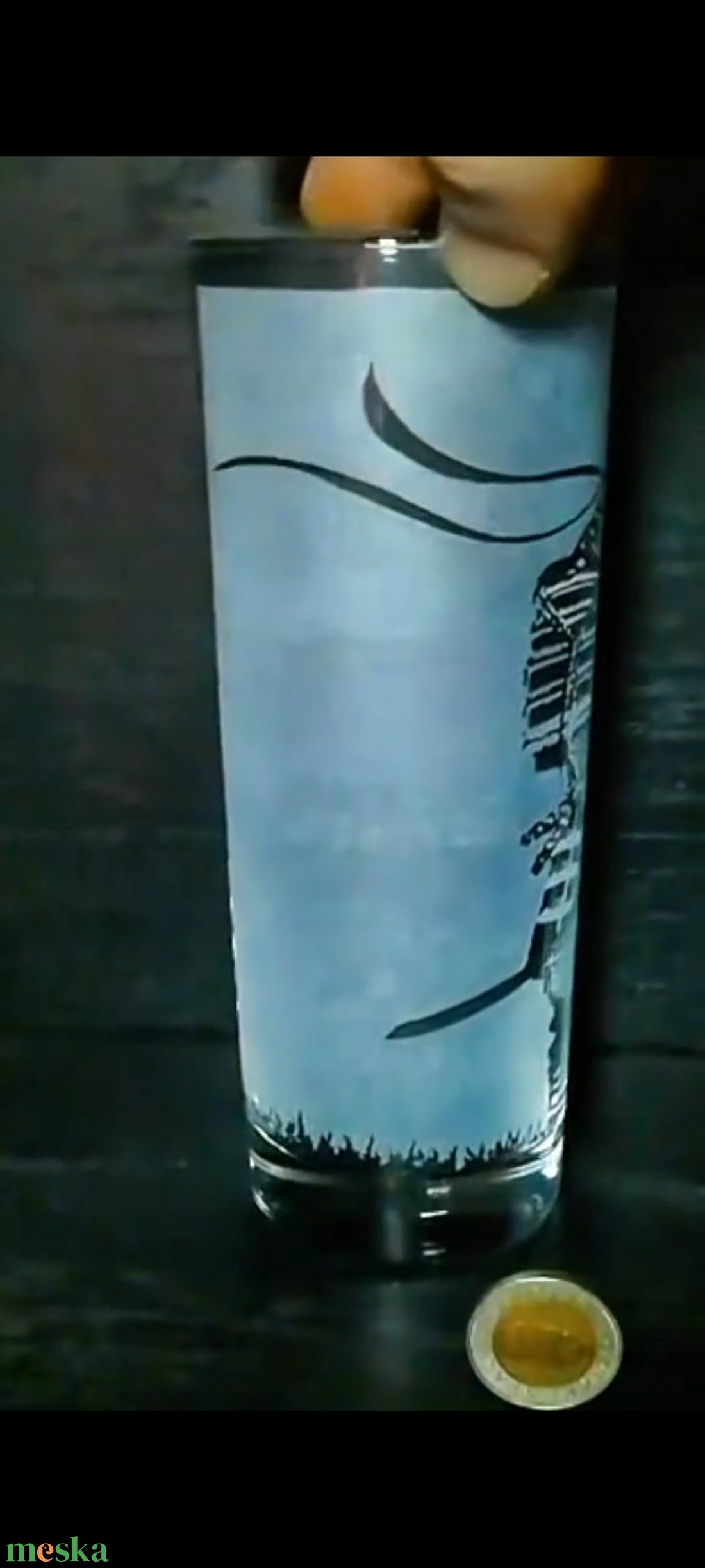 Szamuráj mintás kézzel gravírozott üveg pohár  - otthon & életmód - konyhafelszerelés, tálalás - tálalás - pohár - Meska.hu