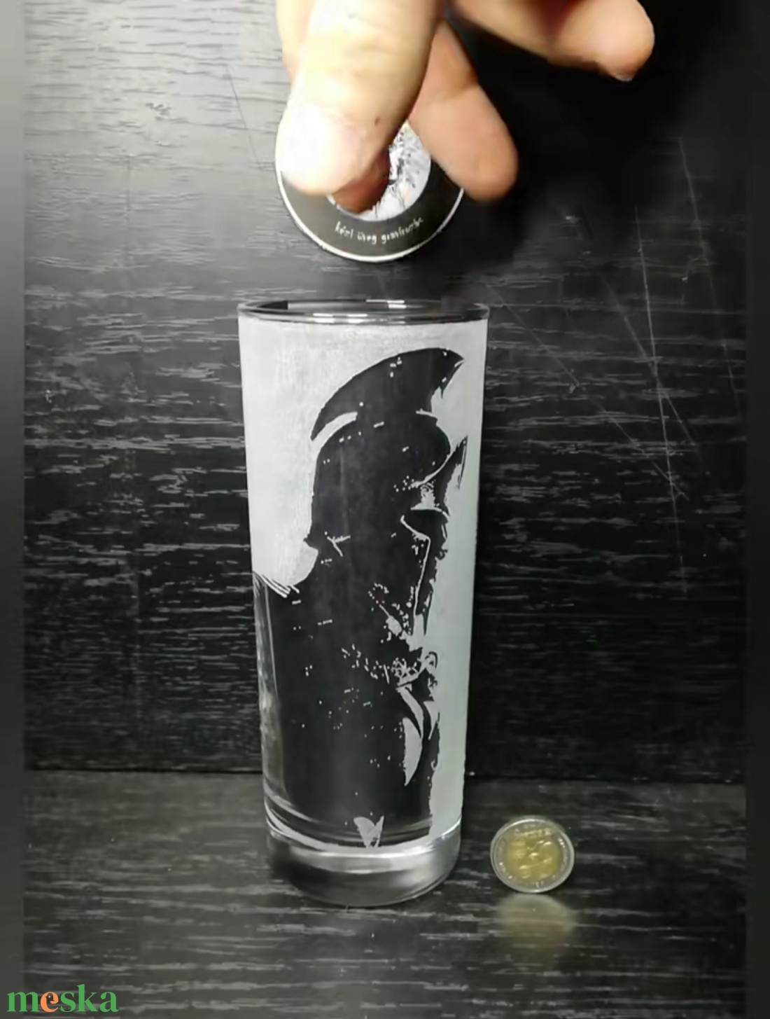 Spártai harcos mintás üveg pohár  - otthon & életmód - konyhafelszerelés, tálalás - tálalás - pohár - Meska.hu