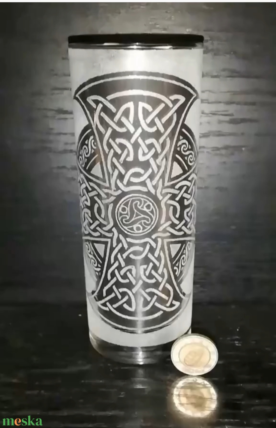 Kelta kereszt mintás pohár  - otthon & életmód - konyhafelszerelés, tálalás - tálalás - pohár - Meska.hu