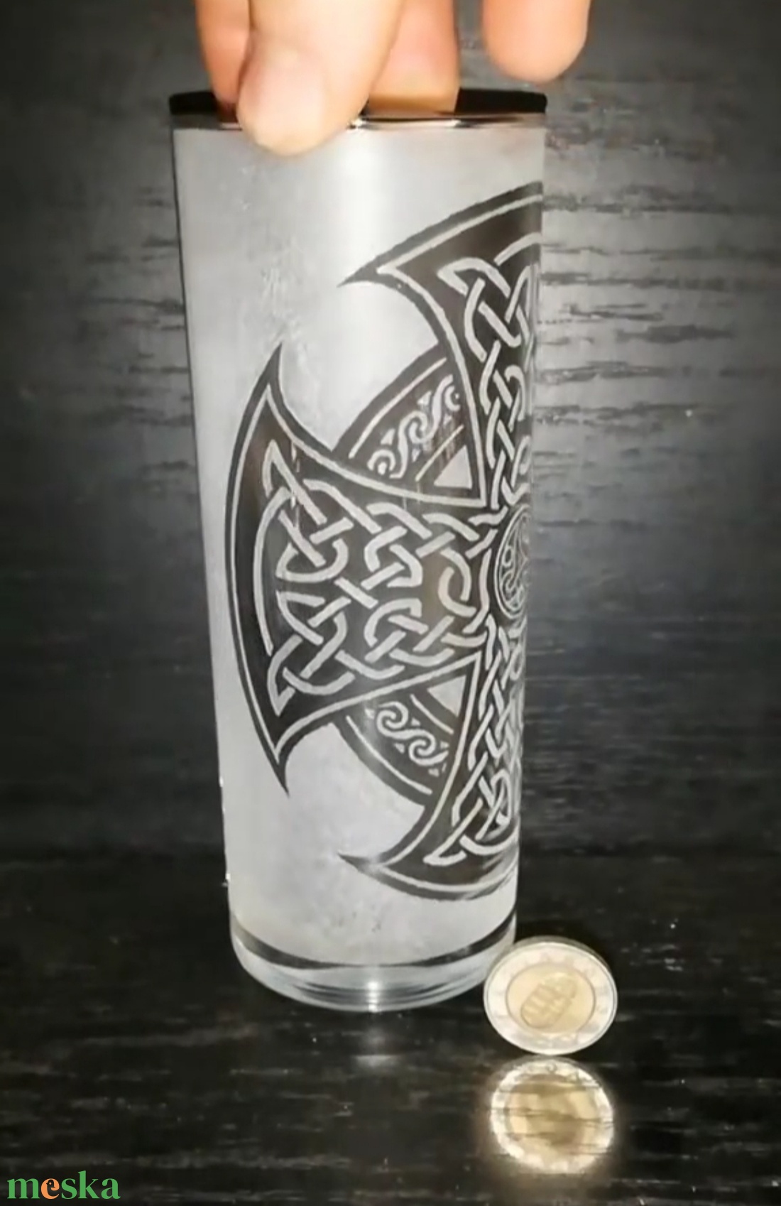 Kelta kereszt mintás pohár  - otthon & életmód - konyhafelszerelés, tálalás - tálalás - pohár - Meska.hu