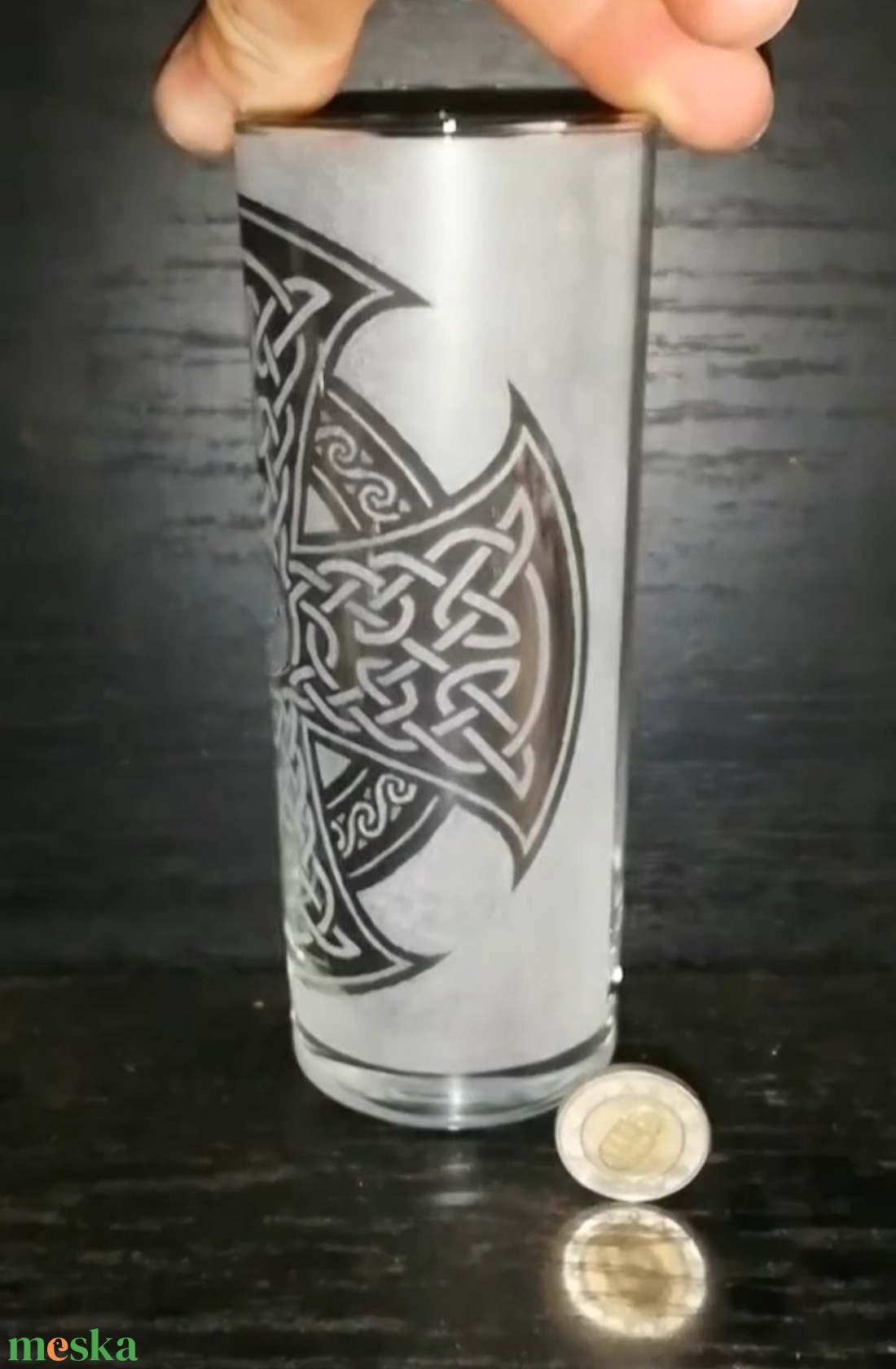 Kelta kereszt mintás pohár  - otthon & életmód - konyhafelszerelés, tálalás - tálalás - pohár - Meska.hu