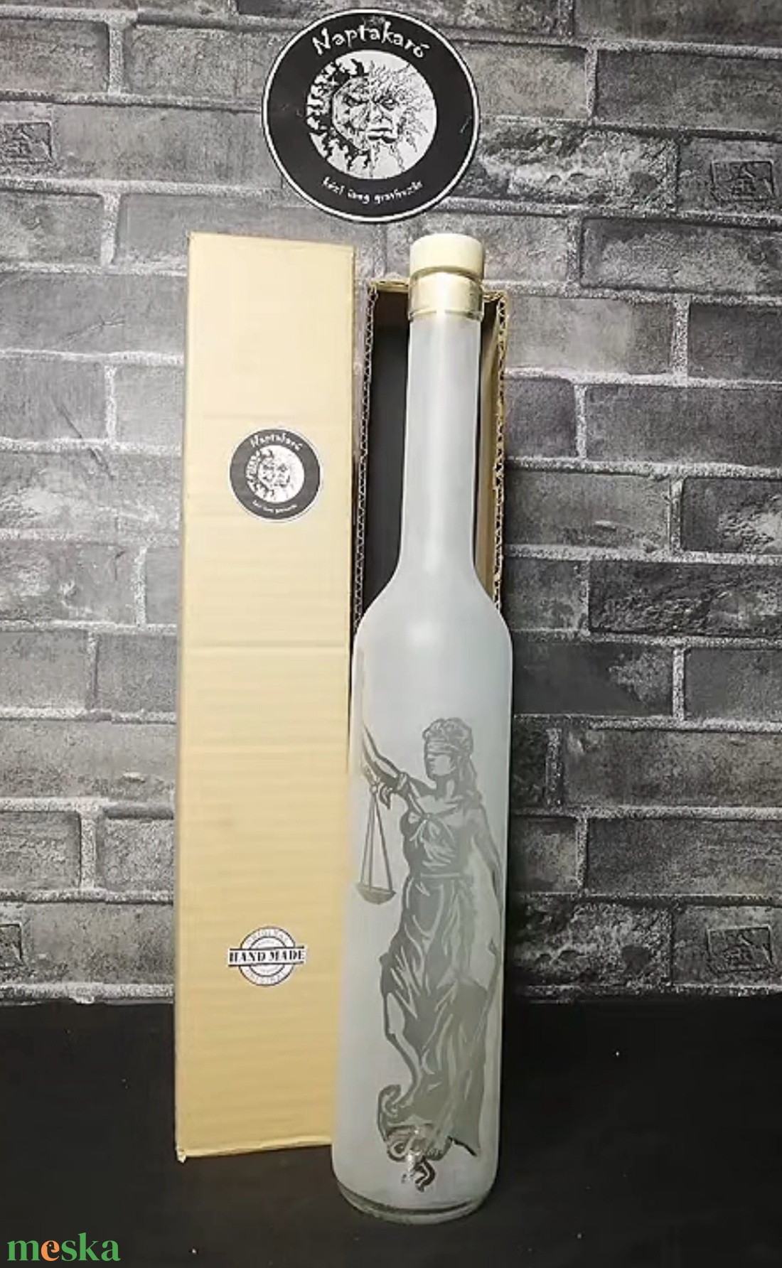 Justicia mintás pálinkás üveg  - otthon & életmód - konyhafelszerelés, tálalás - tálalás - pálinkás poharak, szettek - Meska.hu