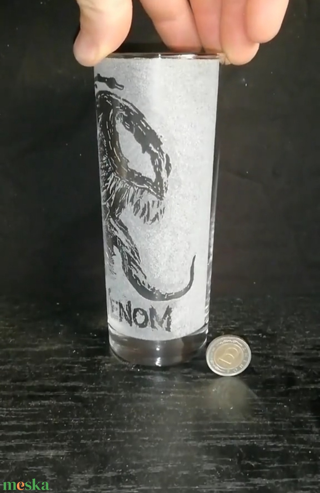 Venom mintás üveg pohár  - otthon & életmód - konyhafelszerelés, tálalás - tálalás - pohár - Meska.hu