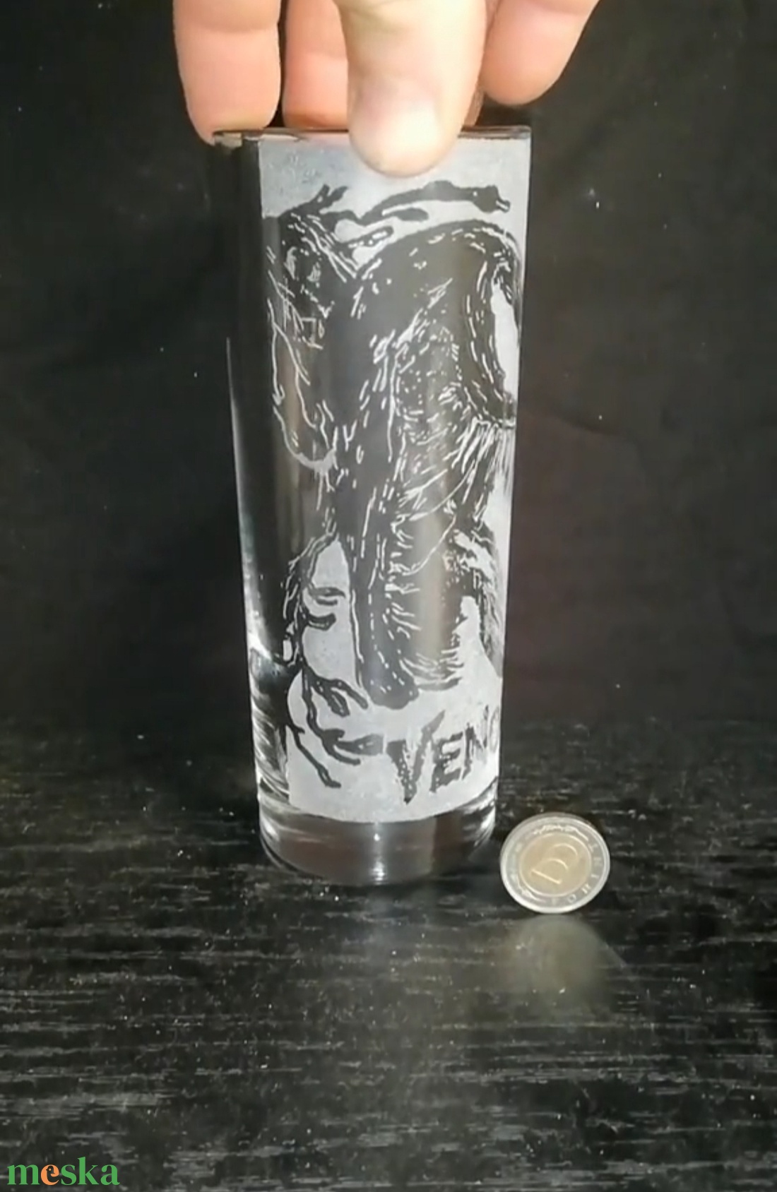 Venom mintás üveg pohár  - otthon & életmód - konyhafelszerelés, tálalás - tálalás - pohár - Meska.hu