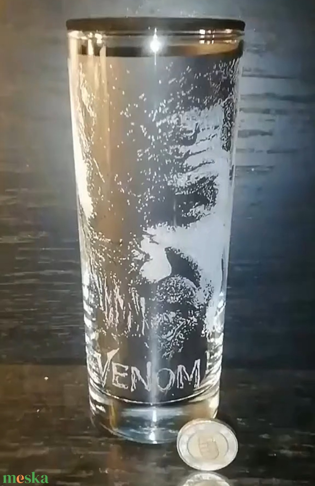 Venom+Eddie Brock(Tom Hardy) portré mintás üveg pohár  - otthon & életmód - konyhafelszerelés, tálalás - tálalás - pohár - Meska.hu