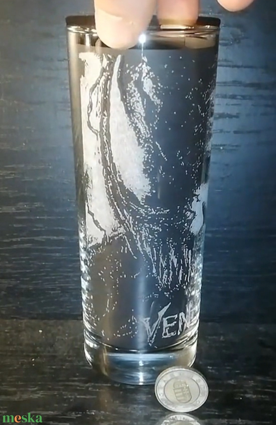 Venom+Eddie Brock(Tom Hardy) portré mintás üveg pohár  - otthon & életmód - konyhafelszerelés, tálalás - tálalás - pohár - Meska.hu