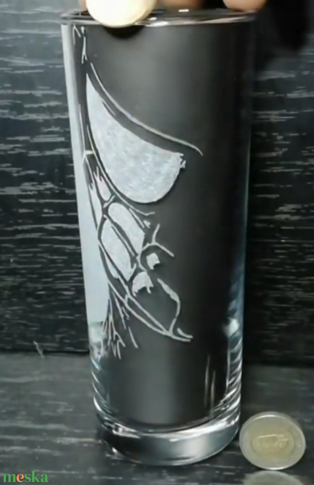 Pókember mintás üveg pohár  - otthon & életmód - konyhafelszerelés, tálalás - tálalás - pohár - Meska.hu