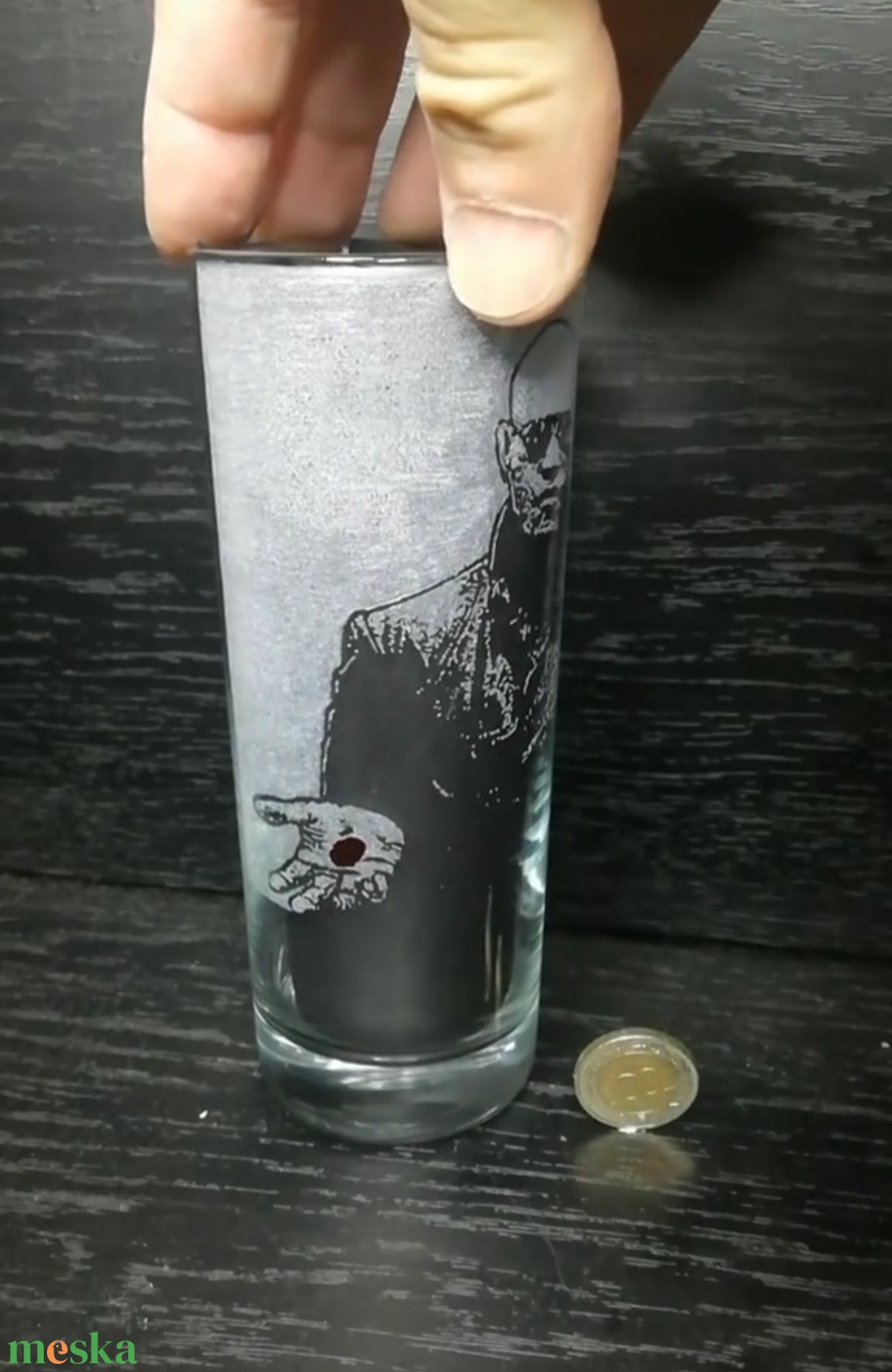 Mátrix Morpheus mintás üveg pohár  - otthon & életmód - konyhafelszerelés, tálalás - tálalás - pohár - Meska.hu