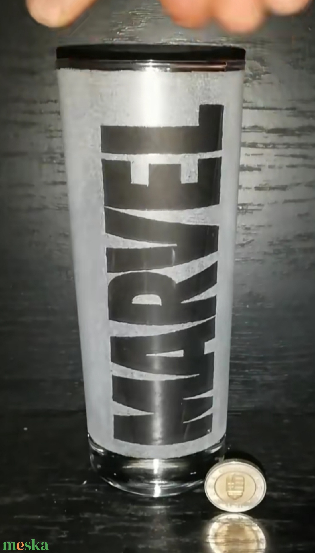 Daredevil Marvel mintás üveg pohár  - otthon & életmód - konyhafelszerelés, tálalás - tálalás - pohár - Meska.hu