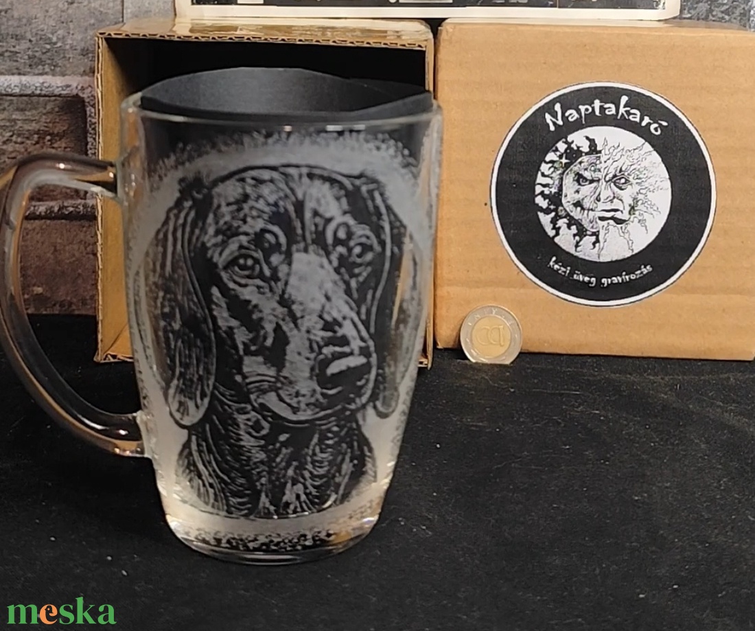 Tacskó mintás kézzel gravírozott bögre  - otthon & életmód - konyhafelszerelés, tálalás - tálalás - bögre & csésze - Meska.hu