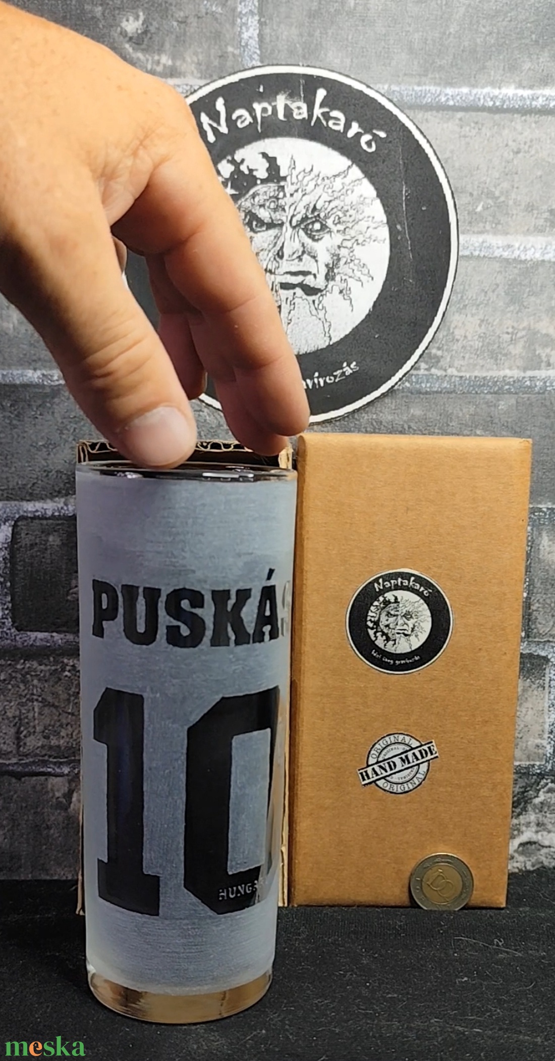 Puskás Ferenc portré  - otthon & életmód - konyhafelszerelés, tálalás - tálalás - pohár - Meska.hu