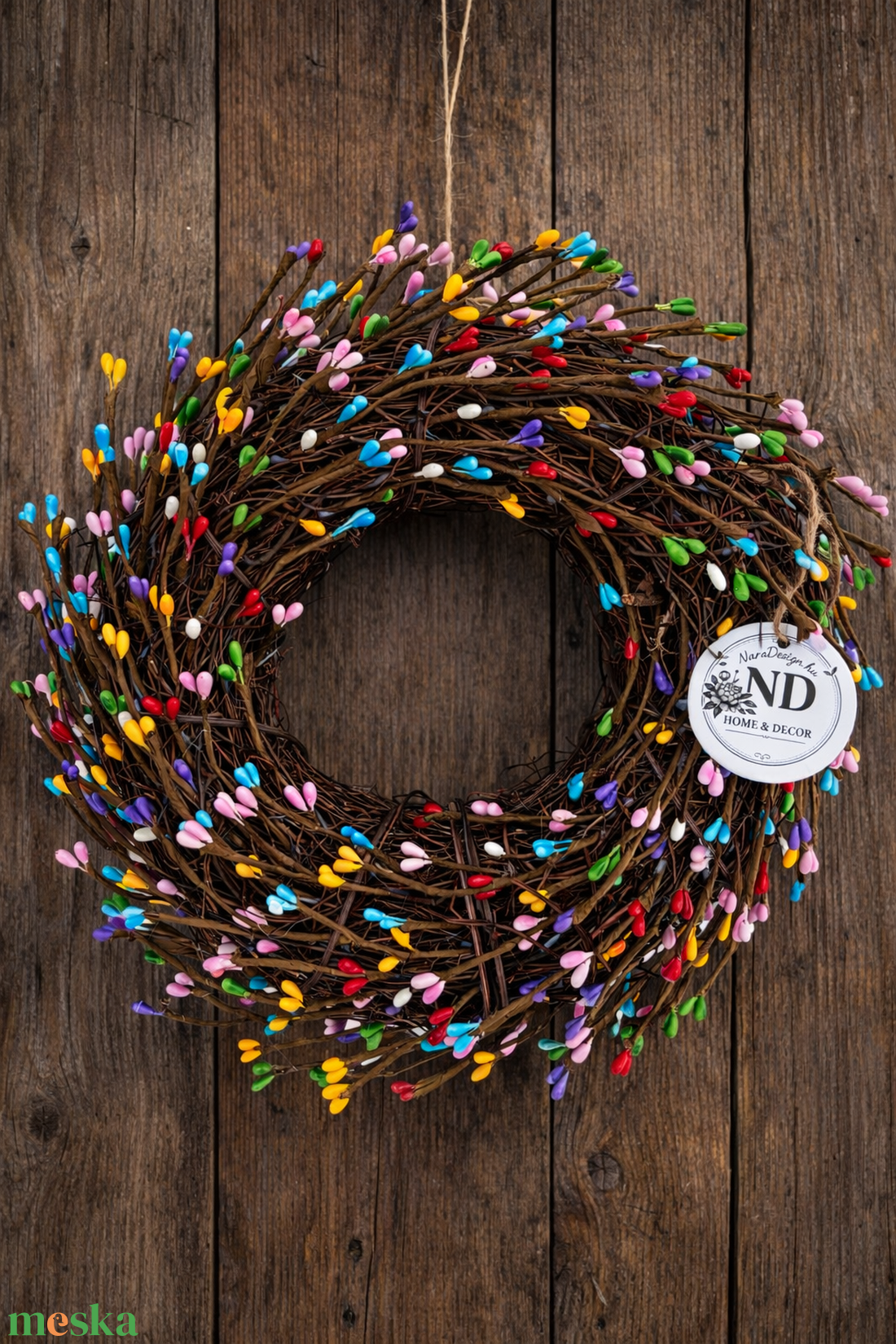 Színes bogyós vidám ajtódísz - otthon & életmód - dekoráció - ajtó- és ablak dekoráció - ajtódísz & kopogtató - Meska.hu