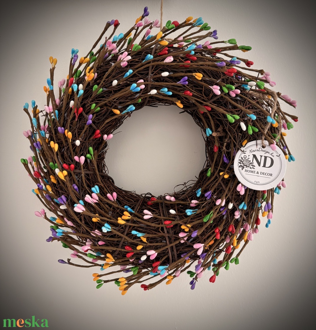 Színes bogyós vidám ajtódísz - otthon & életmód - dekoráció - ajtó- és ablak dekoráció - ajtódísz & kopogtató - Meska.hu