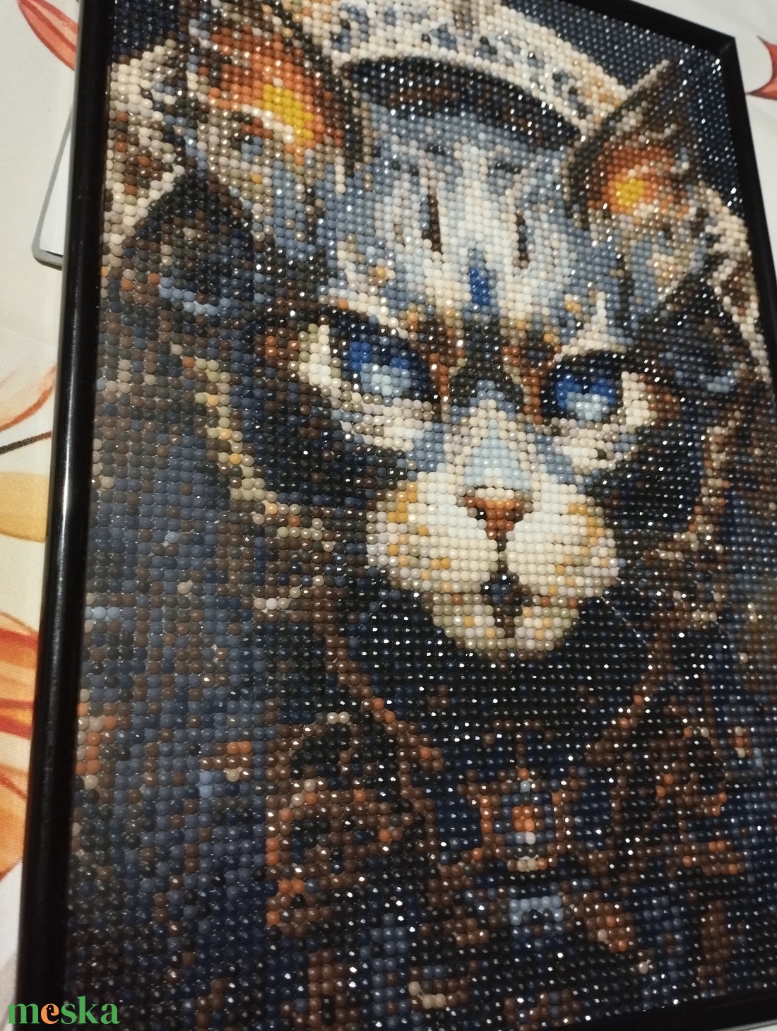 Macskás gyémántkirakó kép (kész) - otthon & életmód - dekoráció - kép & falikép - 3d képek - Meska.hu